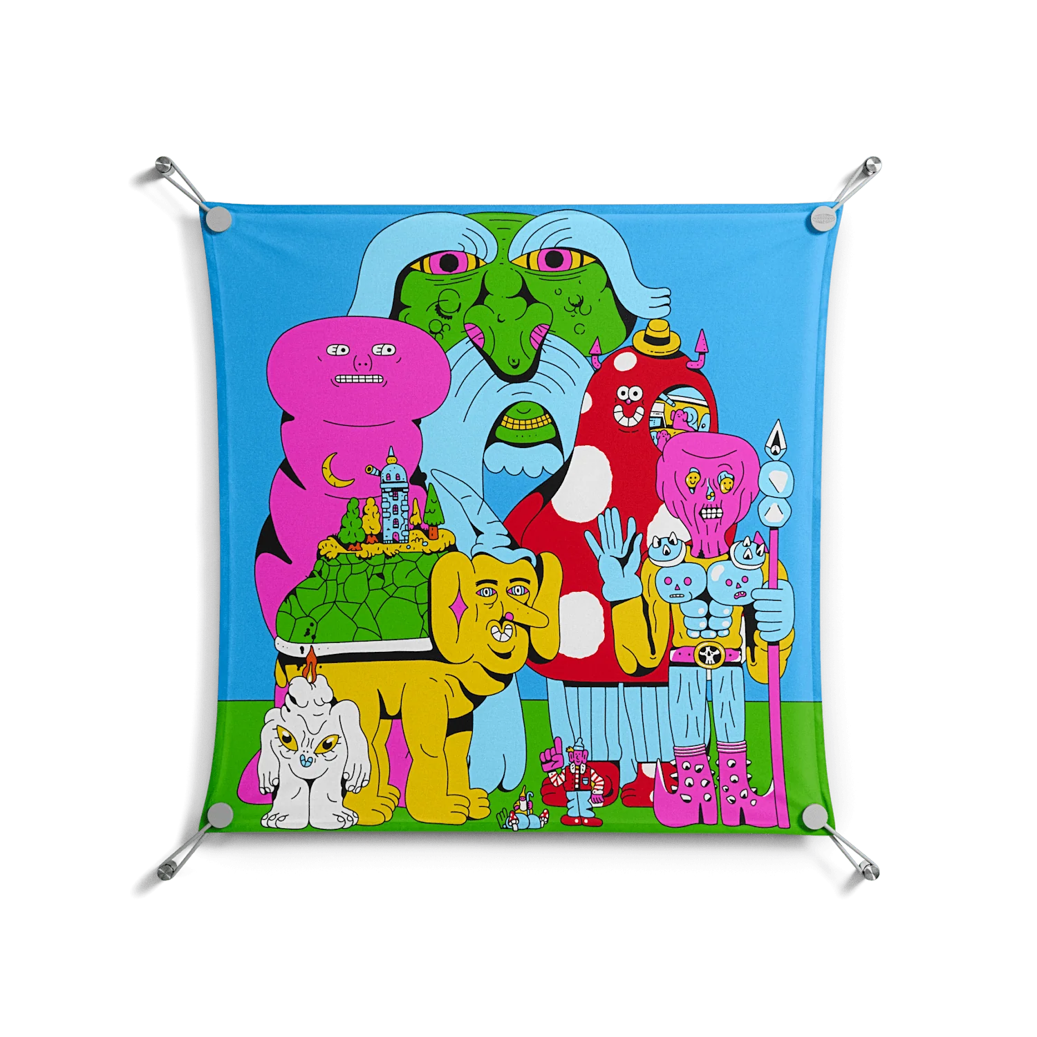 Funny Friends - Work On Wall - Cezar Berje - Silver - 70 x 70 cm