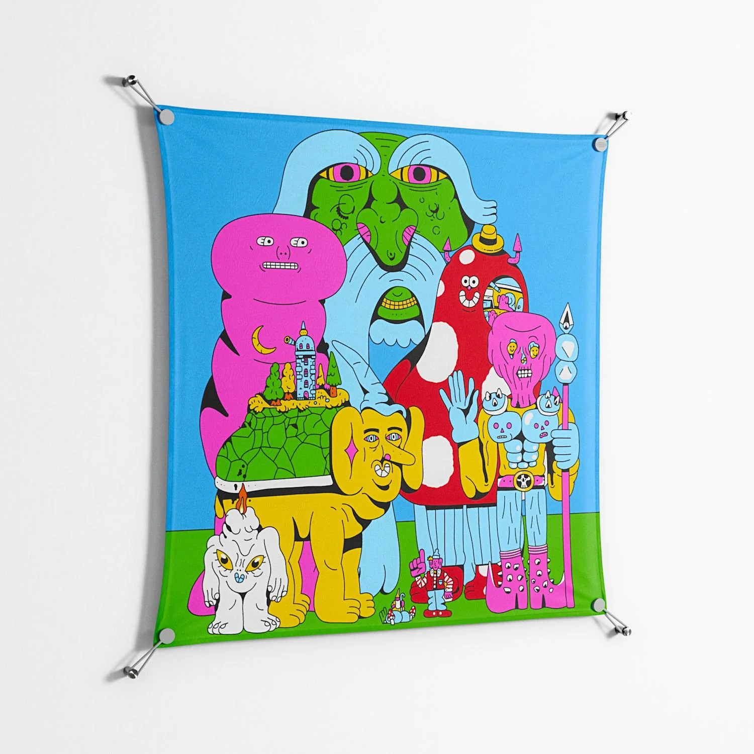Funny Friends - Work On Wall - Cezar Berje - Silver - 90 x 90 cm - Image 2