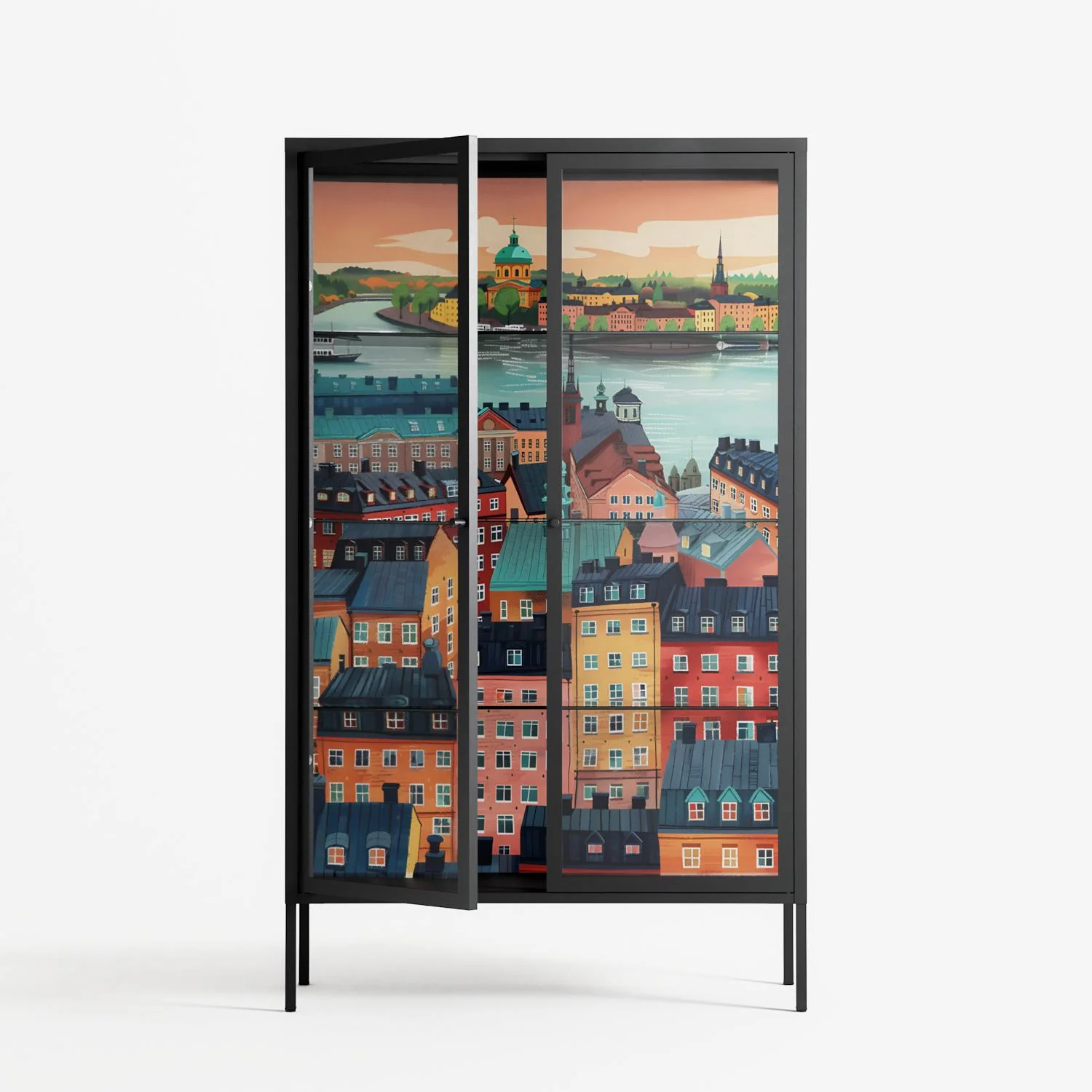 Gamla Stan - Cabinet - Nur Rydberg - Antracite - Clear glass - Image 2