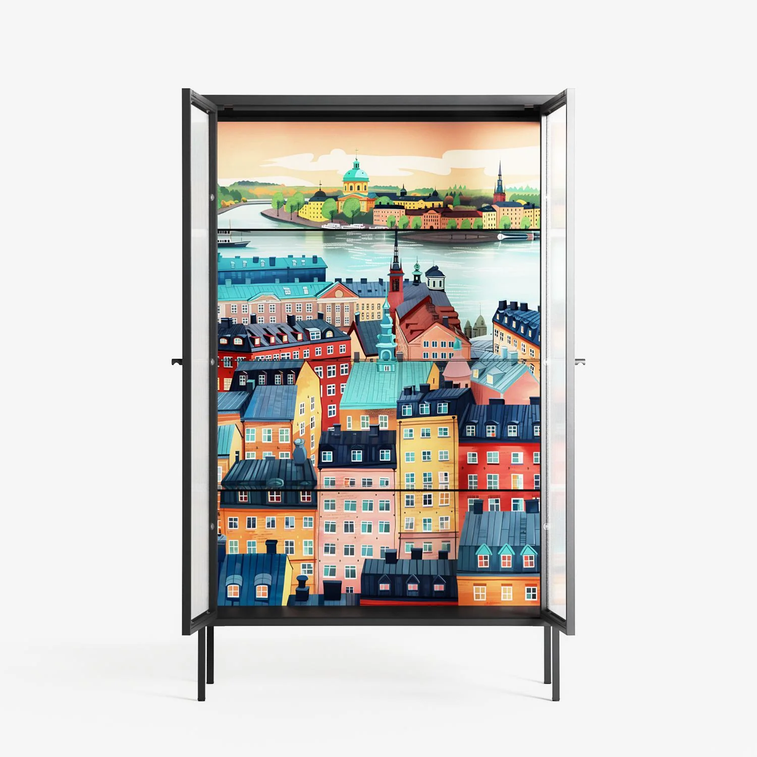Gamla Stan - Cabinet - Nur Rydberg - Antracite - Reeded glass - Image 3