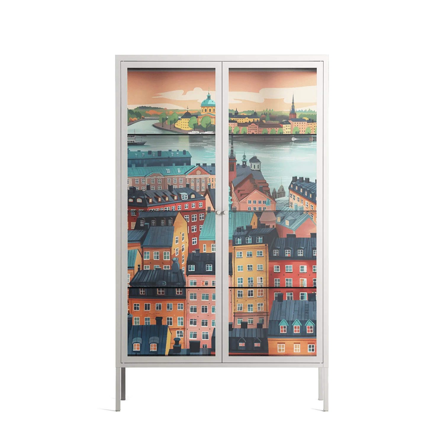 Gamla Stan - Cabinet - Nur Rydberg - Chalk - Clear glass
