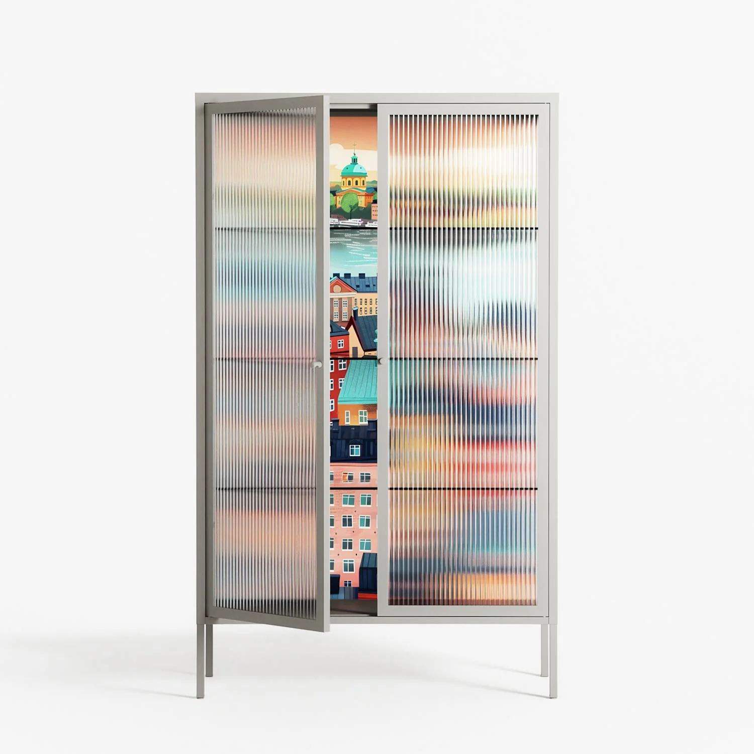 Gamla Stan - Cabinet - Nur Rydberg - Chalk - Reeded glass - Image 2