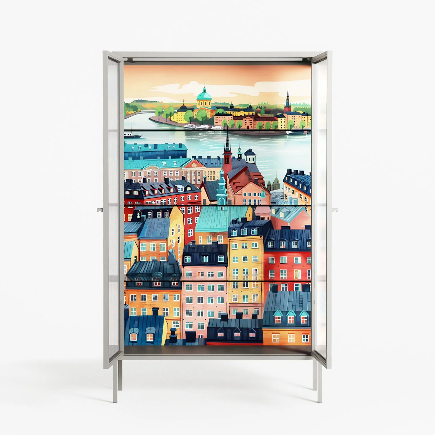 Gamla Stan - Cabinet - Nur Rydberg - Chalk - Reeded glass - Image 3