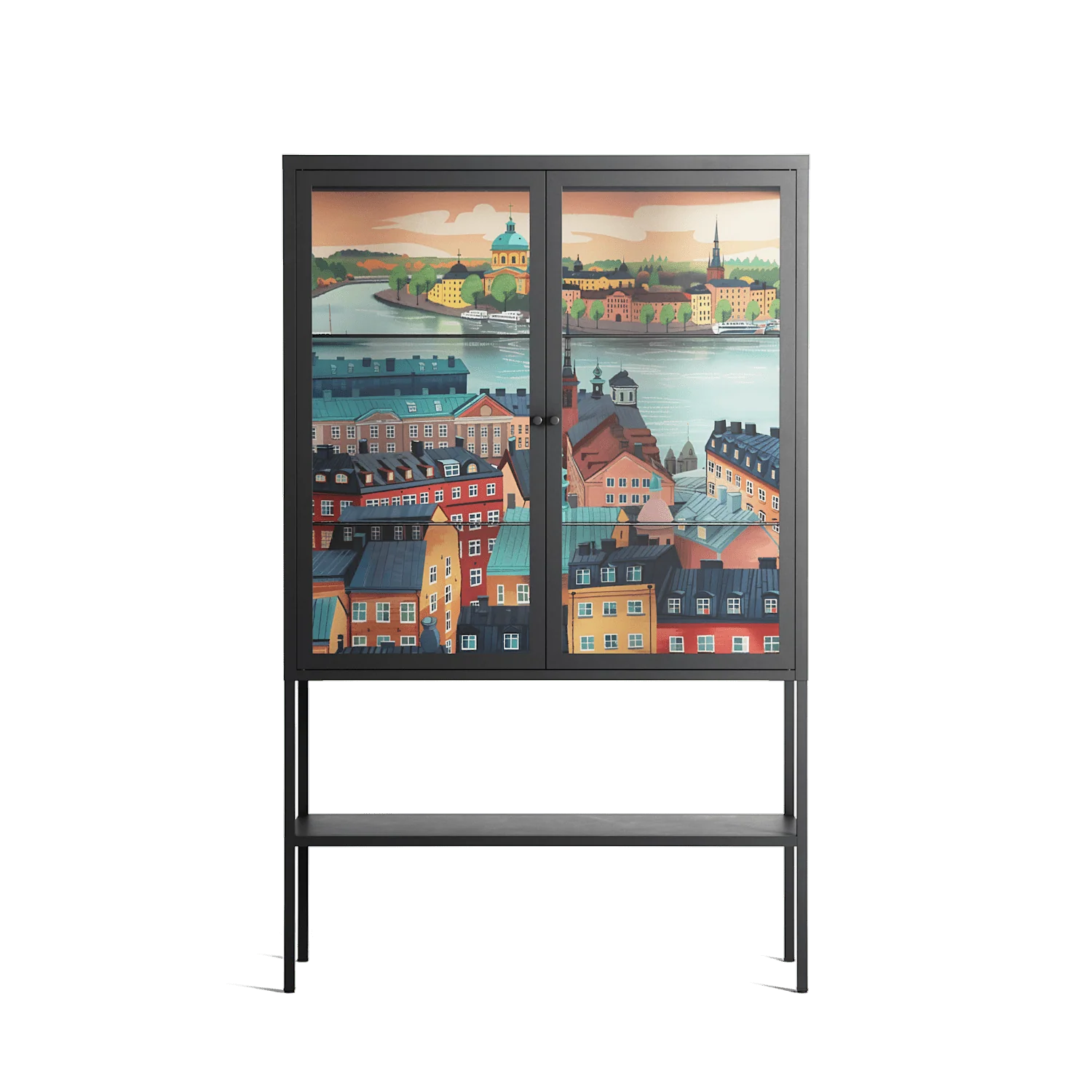 Gamla Stan - Loft Cabinet - Nur Rydberg - Antracite - Clear glass