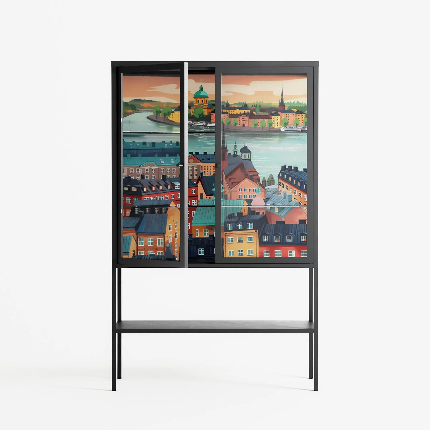 Gamla Stan - Loft Cabinet - Nur Rydberg - Antracite - Clear glass - Image 2