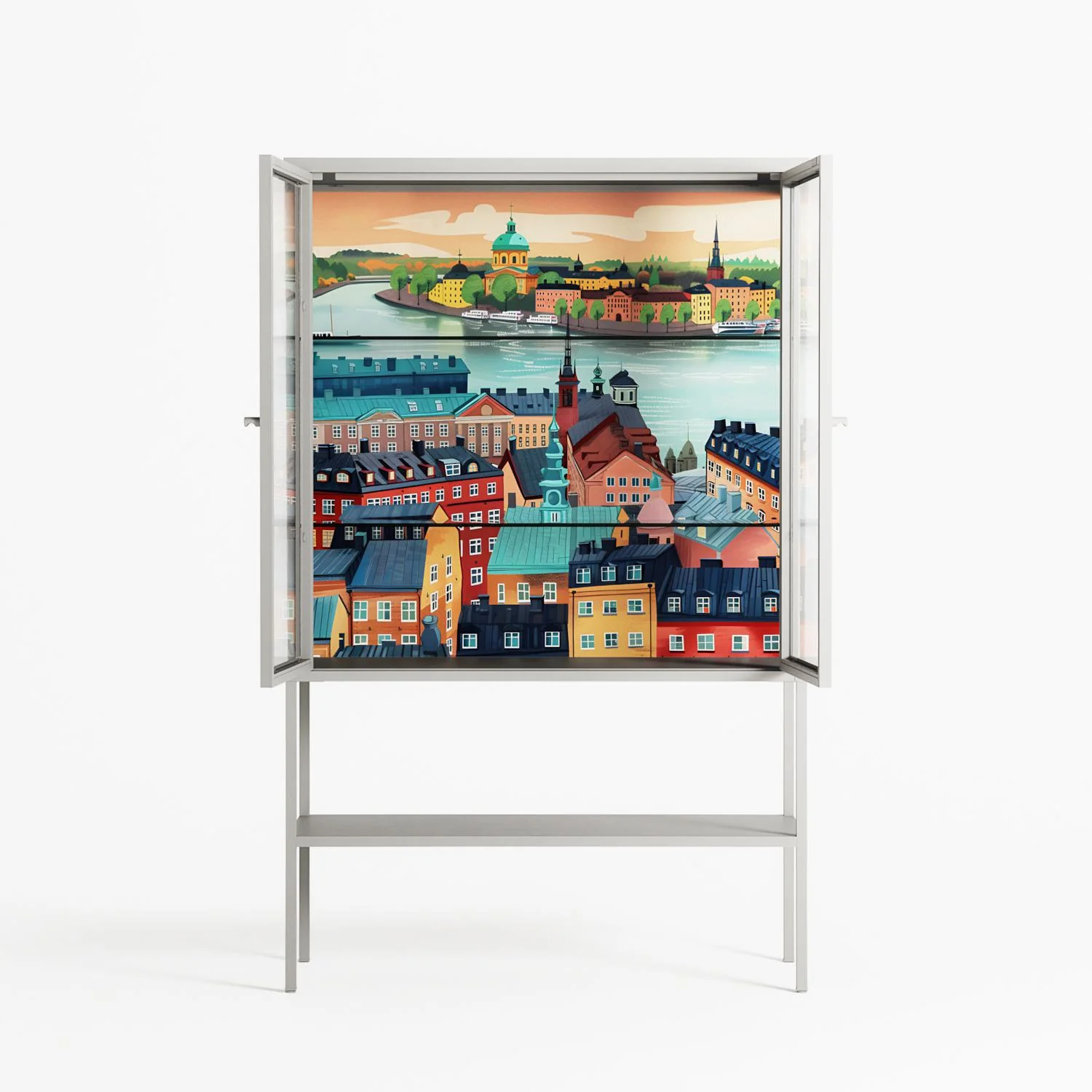 Gamla Stan - Loft Cabinet - Nur Rydberg - Chalk - Clear glass - Image 3