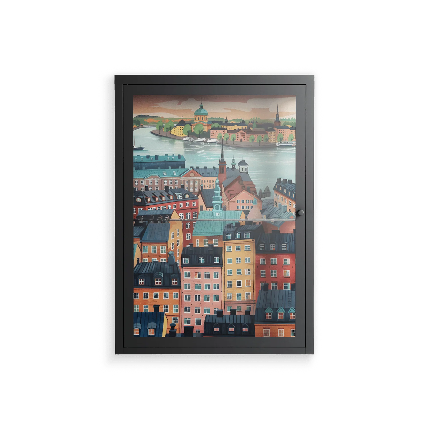 Gamla Stan - Wall Cabinet - Nur Rydberg - Antracite - Clear glass