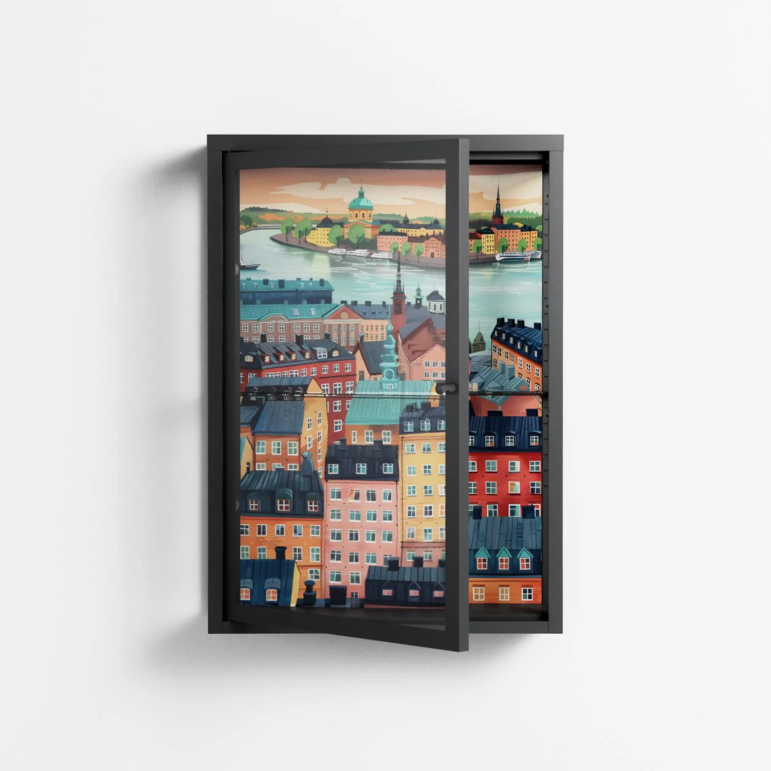 Gamla Stan - Wall Cabinet - Nur Rydberg - Antracite - Clear glass - Image 2