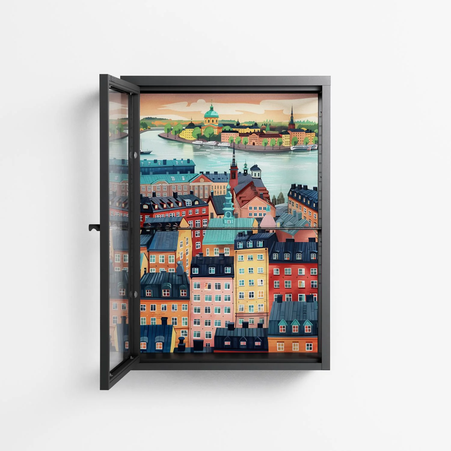 Gamla Stan - Wall Cabinet - Nur Rydberg - Antracite - Clear glass - Image 3