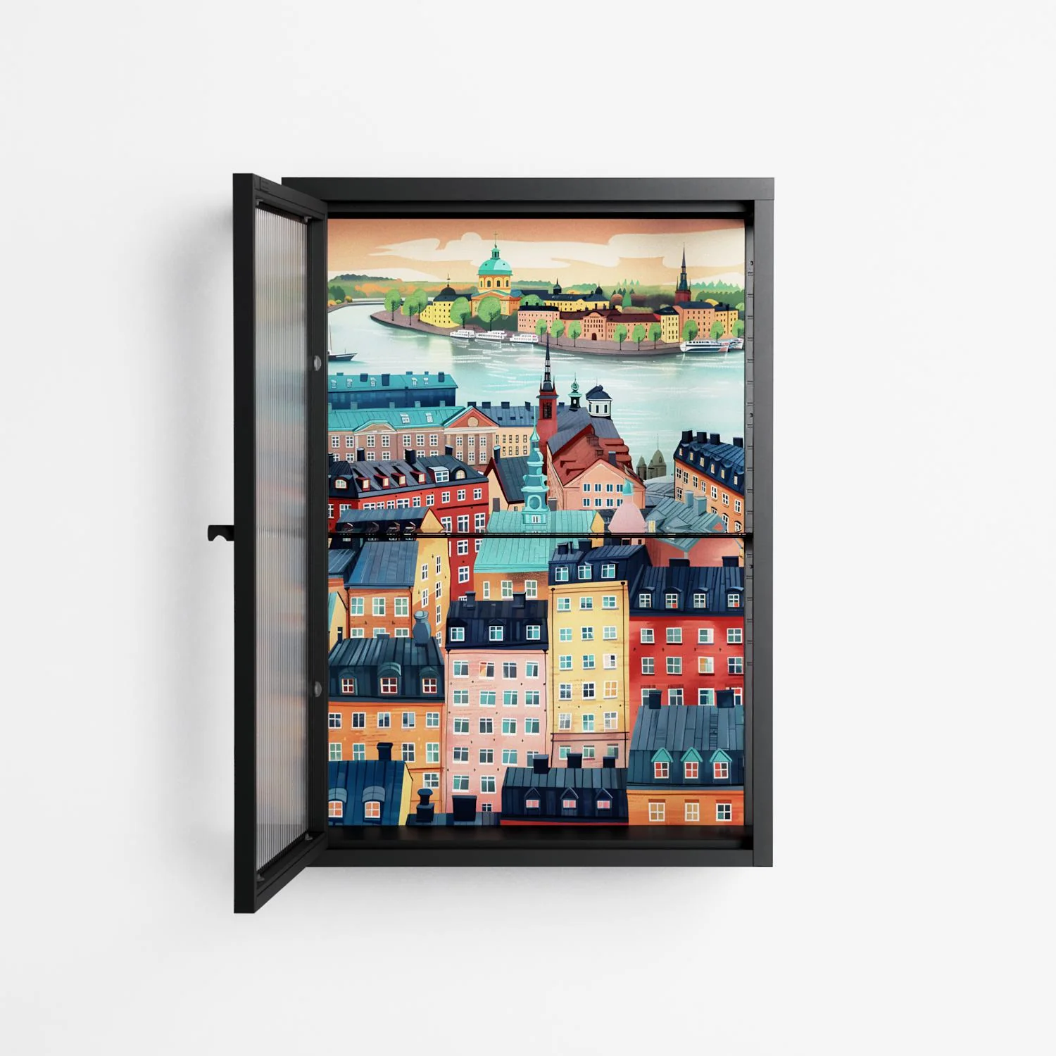 Gamla Stan - Wall Cabinet - Nur Rydberg - Antracite - Reeded glass - Image 3
