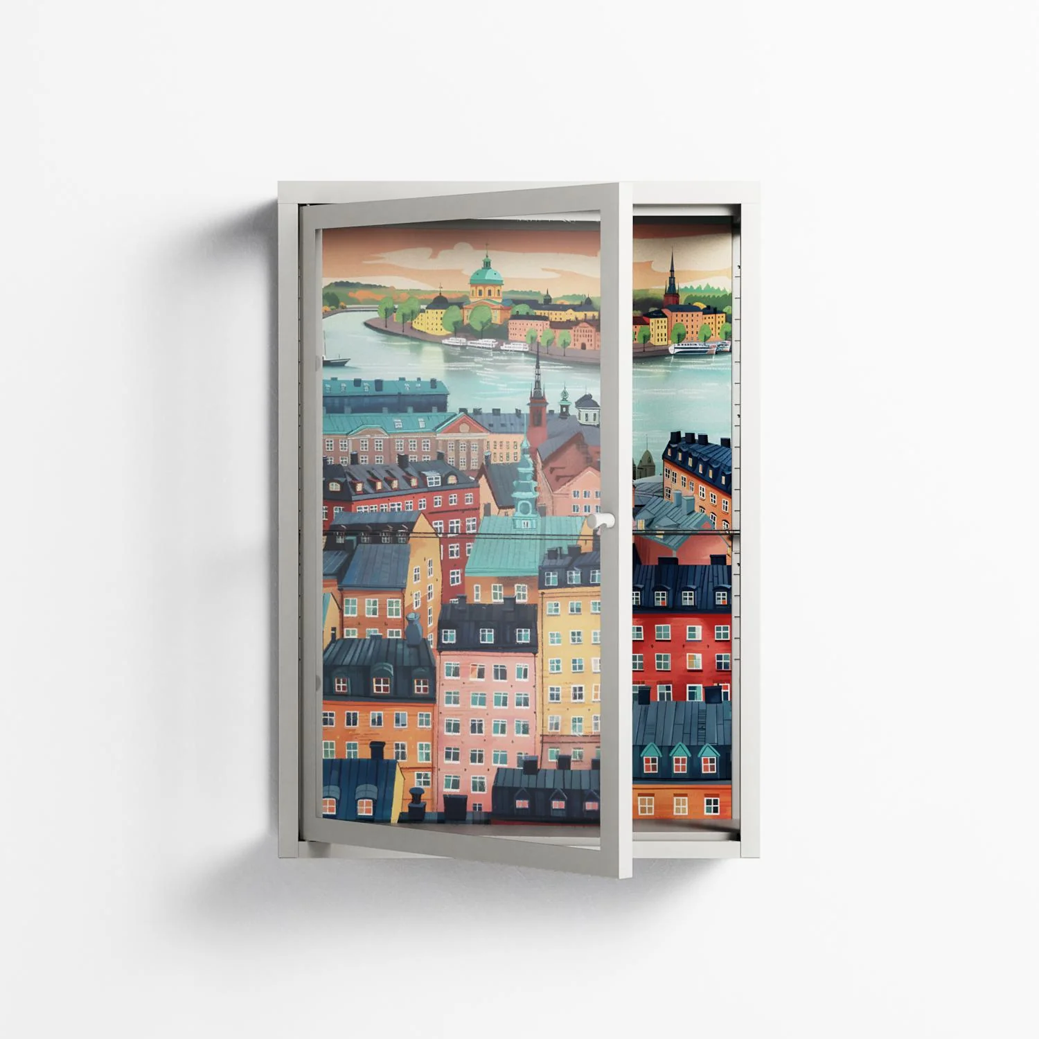Gamla Stan - Wall Cabinet - Nur Rydberg - Chalk - Clear glass - Image 2