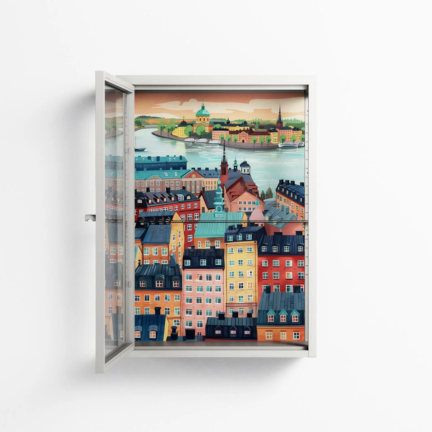 Gamla Stan - Wall Cabinet - Nur Rydberg - Chalk - Clear glass - Image 3