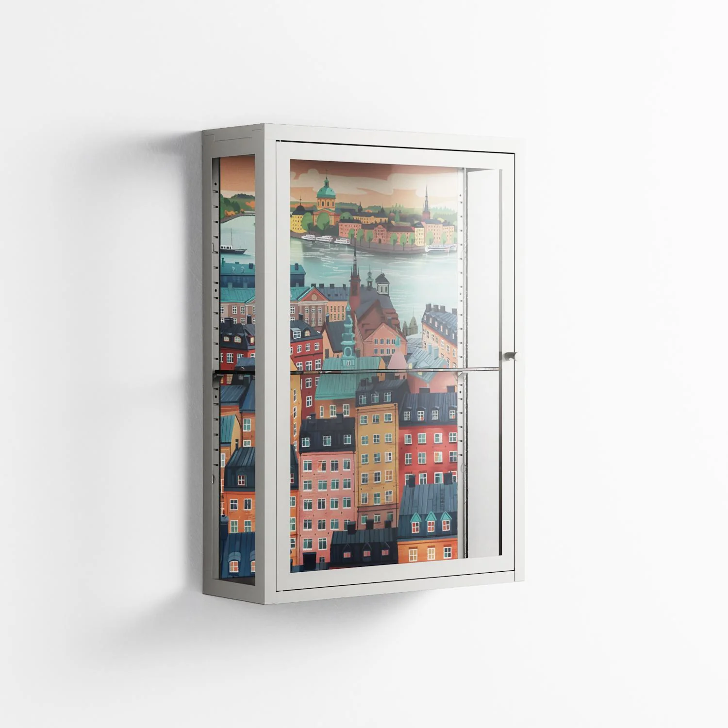 Gamla Stan - Wall Cabinet - Nur Rydberg - Chalk - Clear glass - Image 4