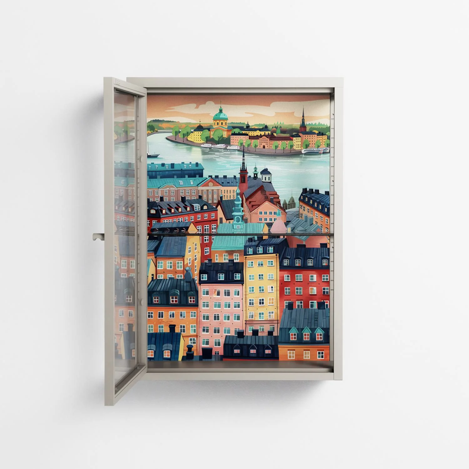 Gamla Stan - Wall Cabinet - Nur Rydberg - Pebble - Clear glass - Image 3