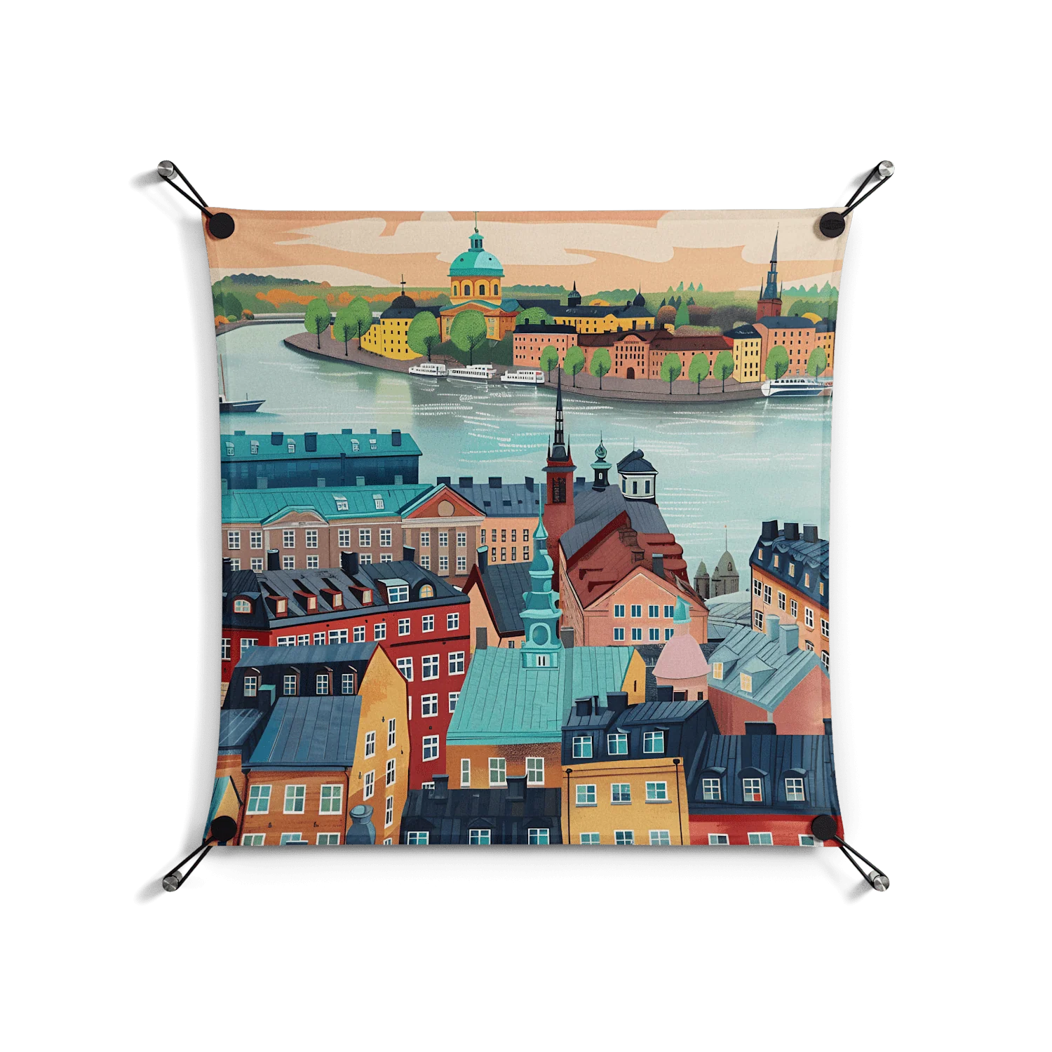 Gamla Stan - Work On Wall - Nur Rydberg - Black - 70 x 70 cm