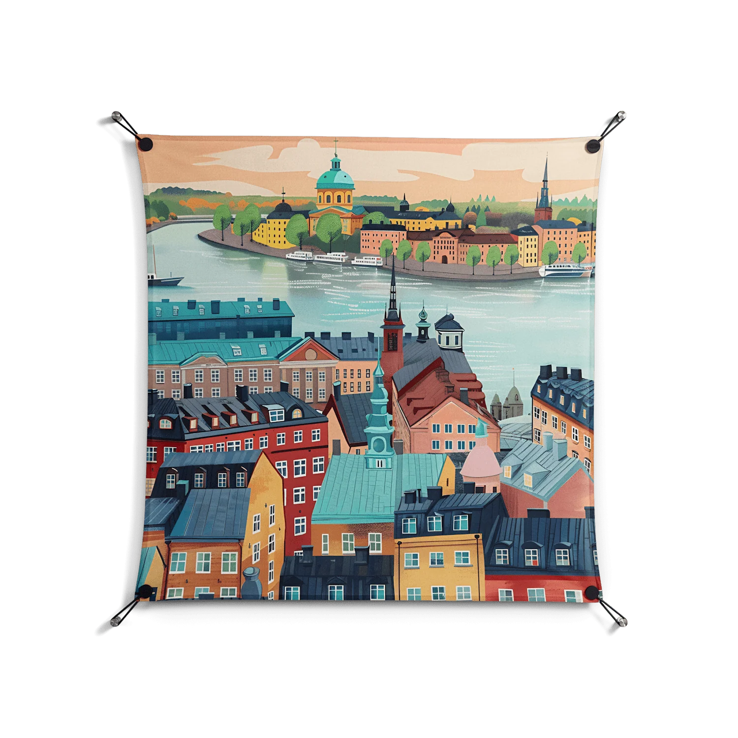 Gamla Stan - Work On Wall - Nur Rydberg - Black - 90 x 90 cm