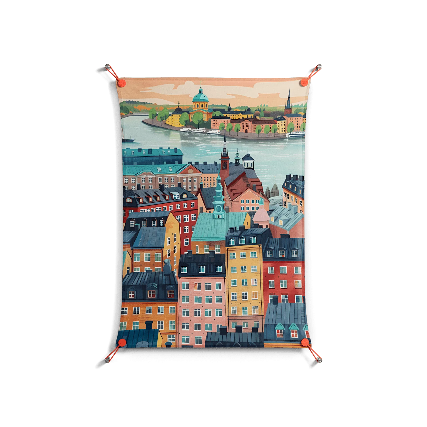 Gamla Stan - Work On Wall - Nur Rydberg - Orange - 70 x 100 cm
