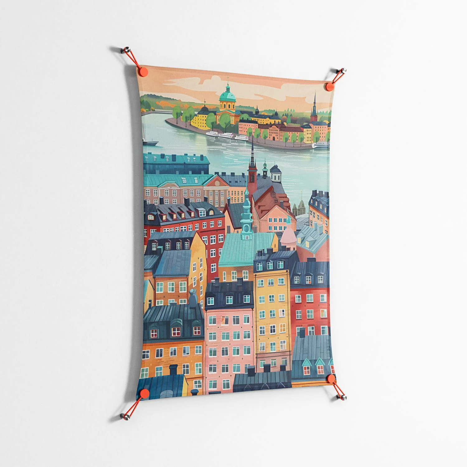 Gamla Stan - Work On Wall - Nur Rydberg - Orange - 70 x 100 cm - Image 2