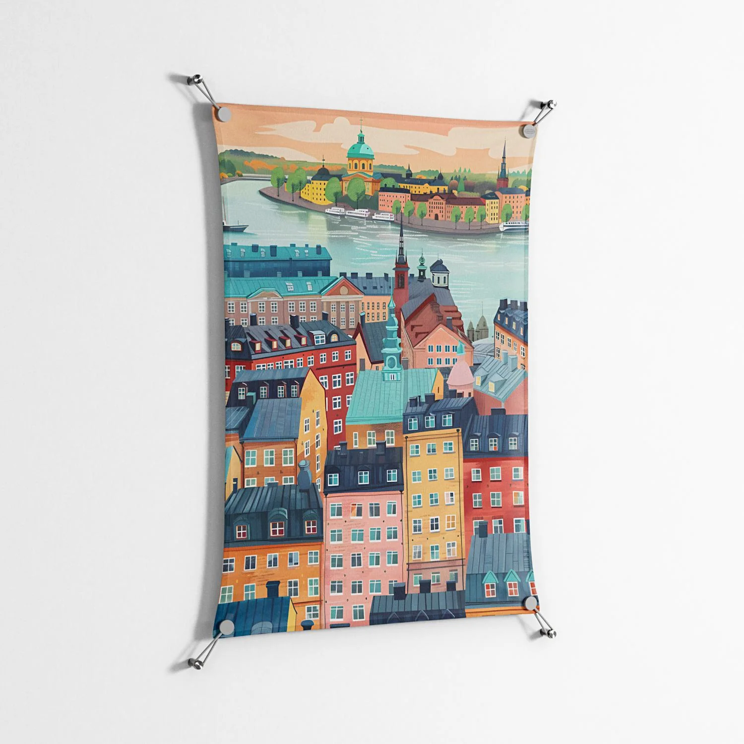 Gamla Stan - Work On Wall - Nur Rydberg - Silver - 70 x 100 cm - Image 2