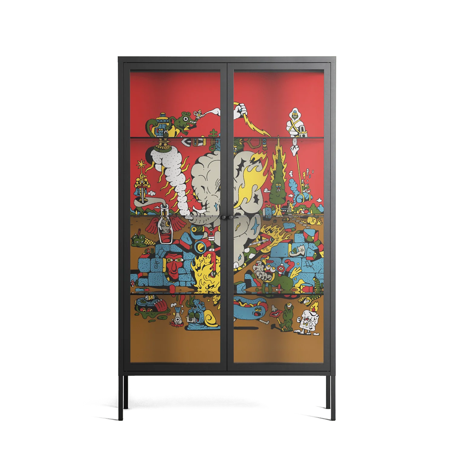 Ganesha - Cabinet - Cezar Berje - Antracite - Clear glass