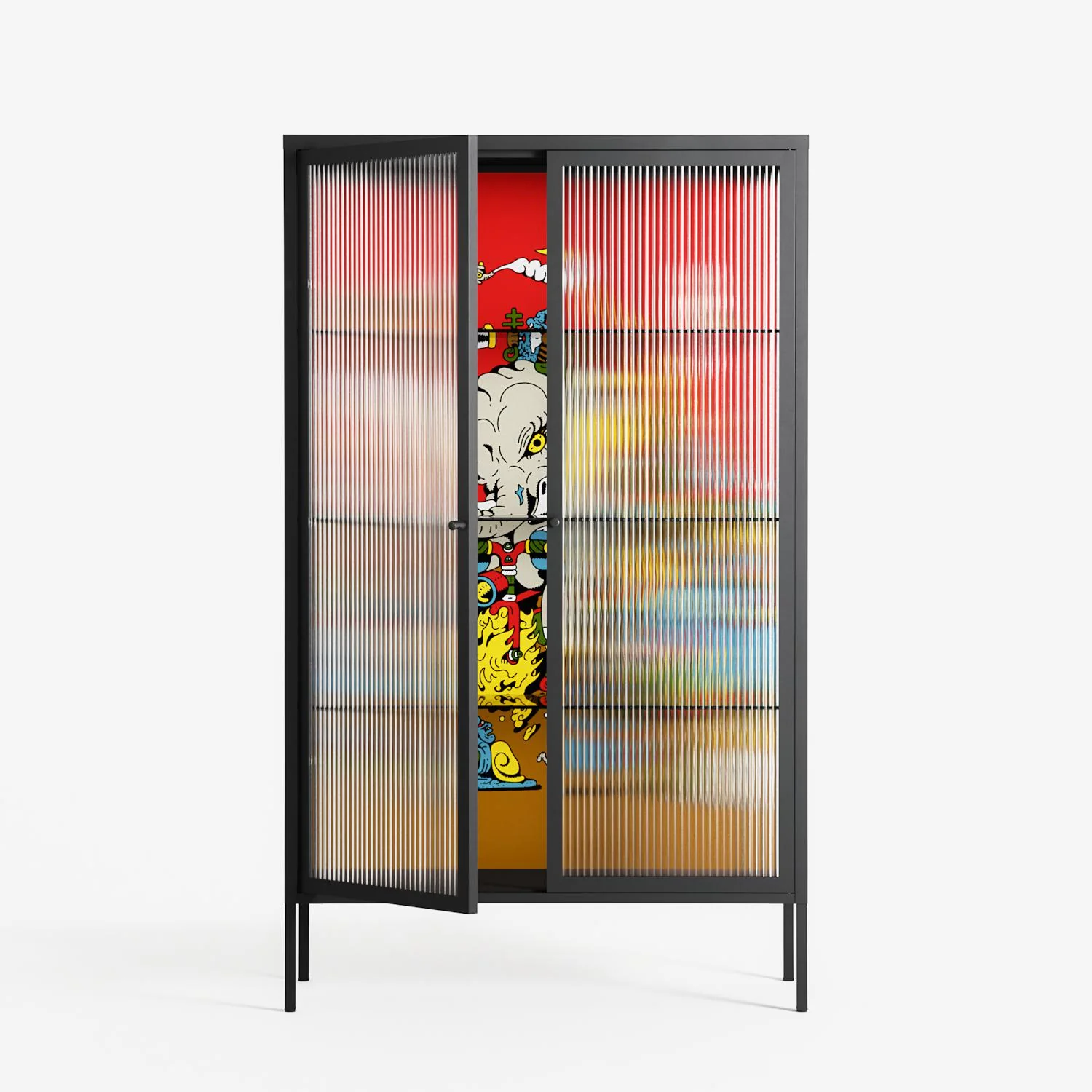 Ganesha - Cabinet - Cezar Berje - Antracite - Reeded glass - Image 2