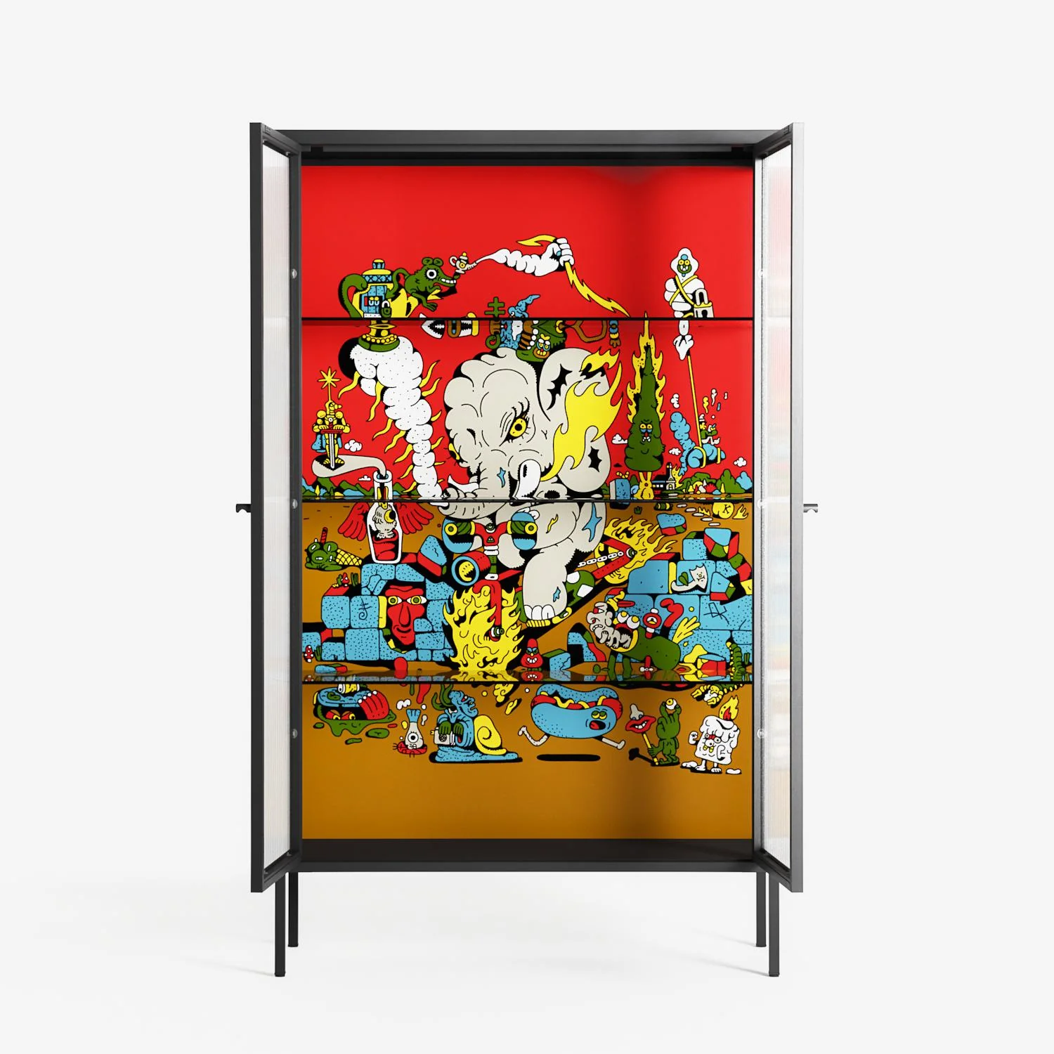 Ganesha - Cabinet - Cezar Berje - Antracite - Reeded glass - Image 3