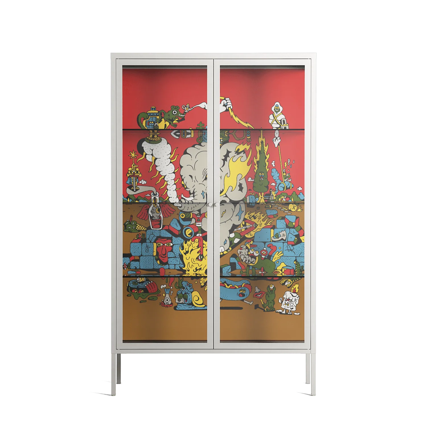 Ganesha - Cabinet - Cezar Berje - Chalk - Clear glass