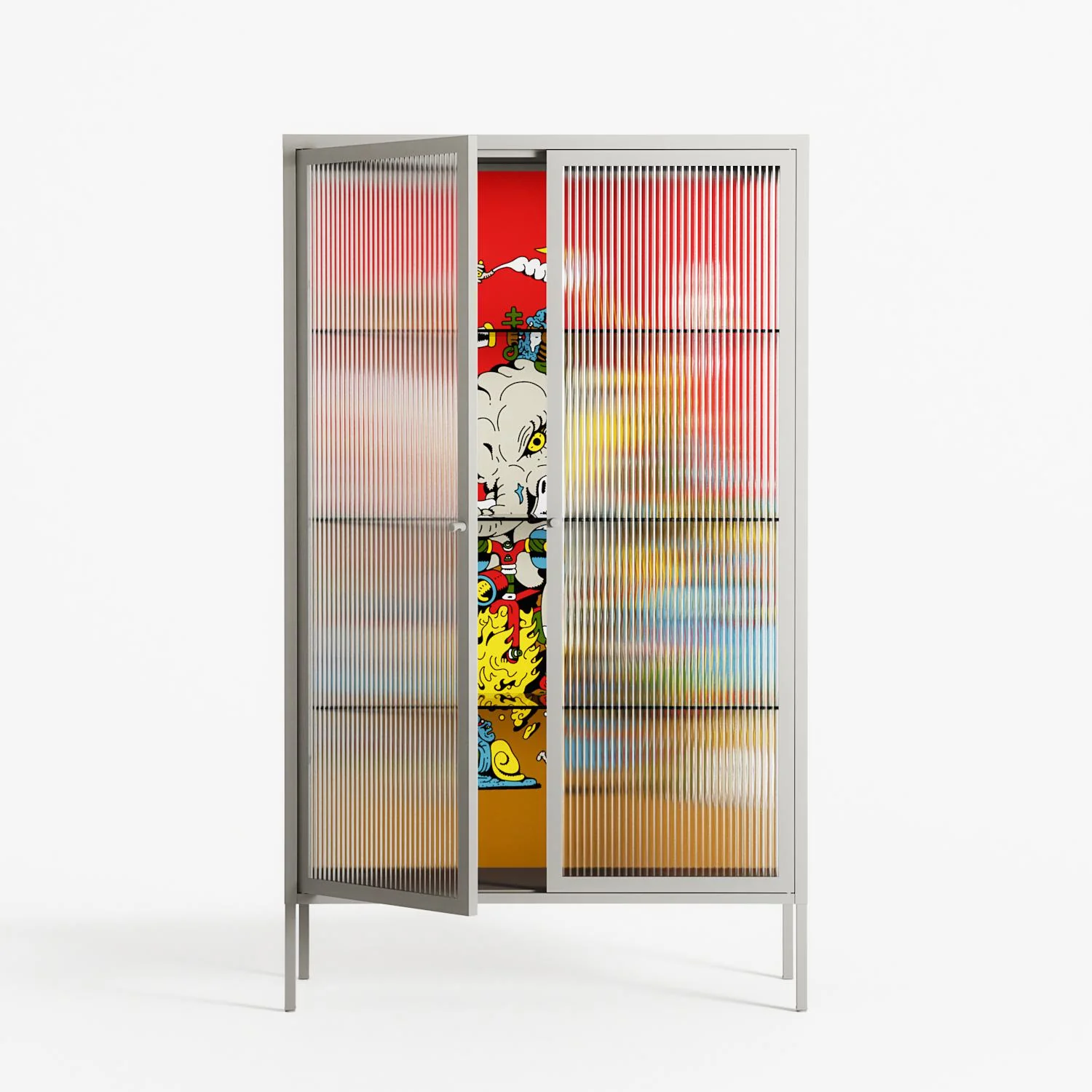 Ganesha - Cabinet - Cezar Berje - Chalk - Reeded glass - Image 2