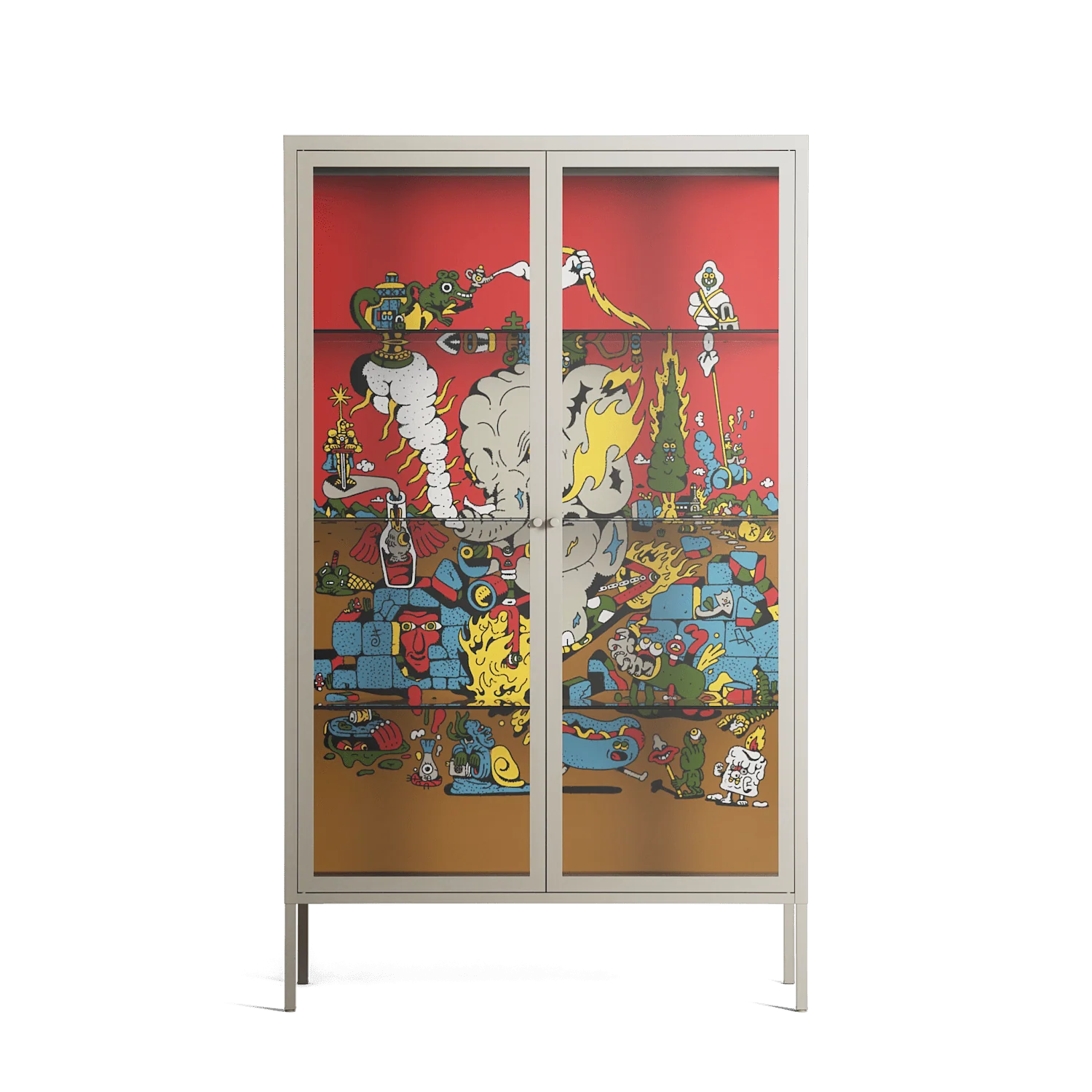 Ganesha - Cabinet - Cezar Berje - Pebble - Clear glass