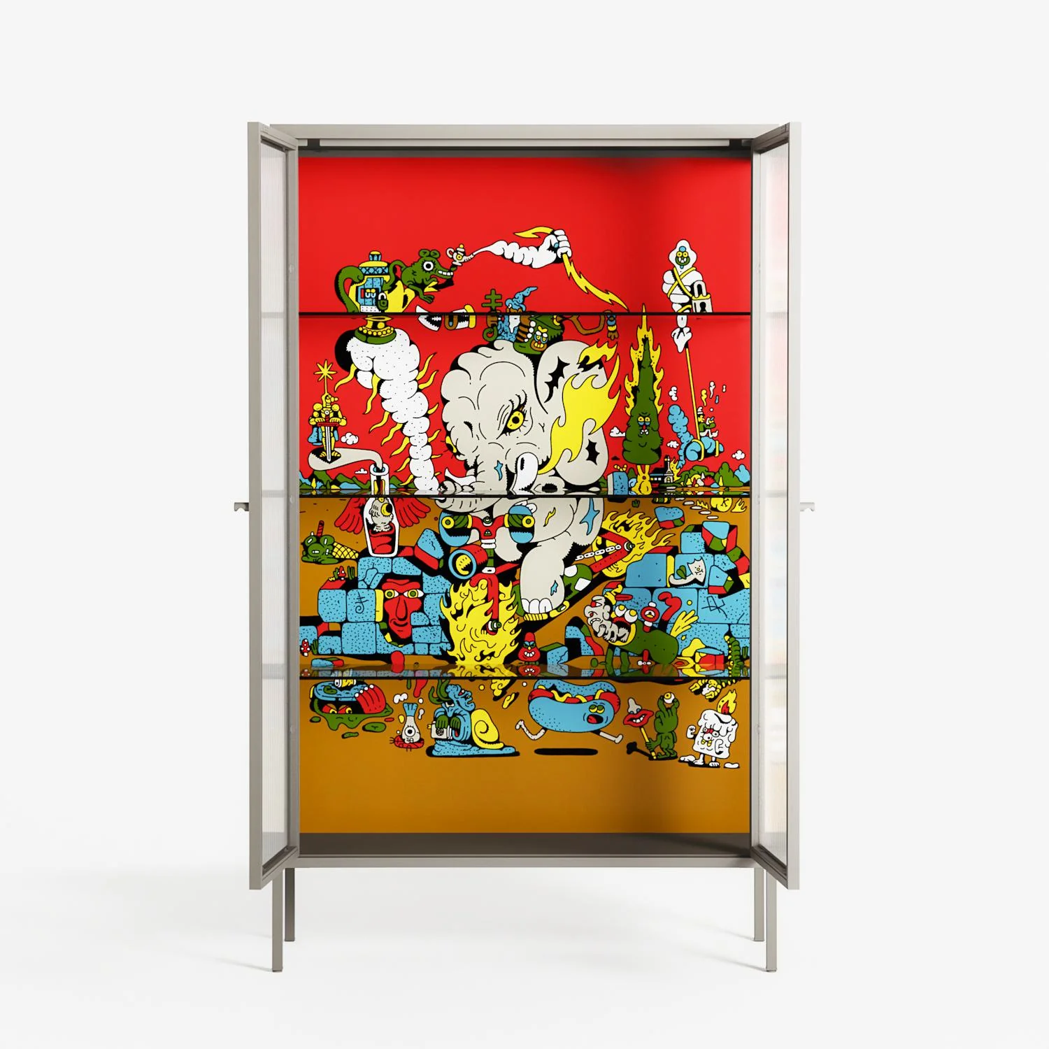 Ganesha - Cabinet - Cezar Berje - Pebble - Reeded glass - Image 3