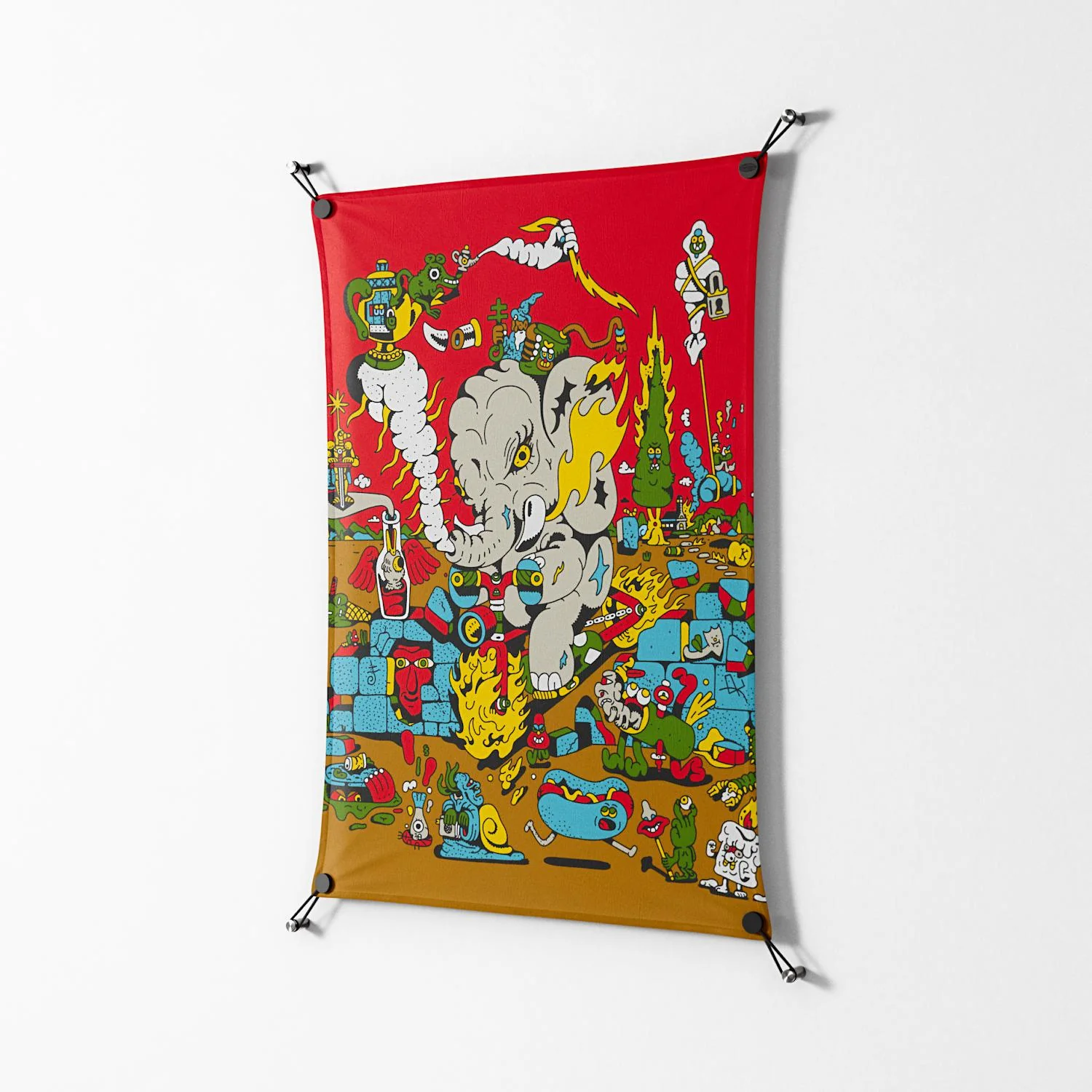 Ganesha - Work On Wall - Cezar Berje - Black - 70 x 100 cm - Image 2