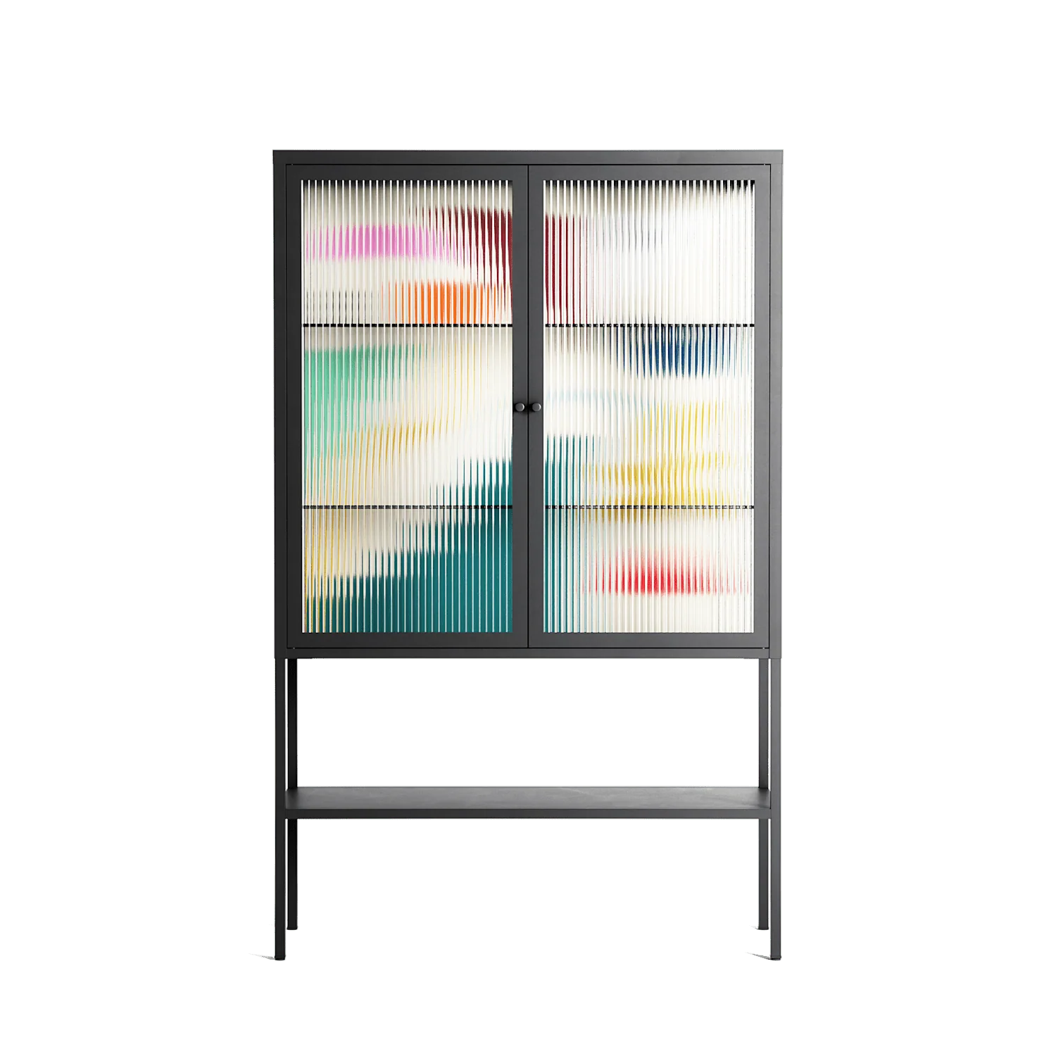 Garden Shapes - Loft Cabinet - Aley Wild - Antracite - Reeded glass