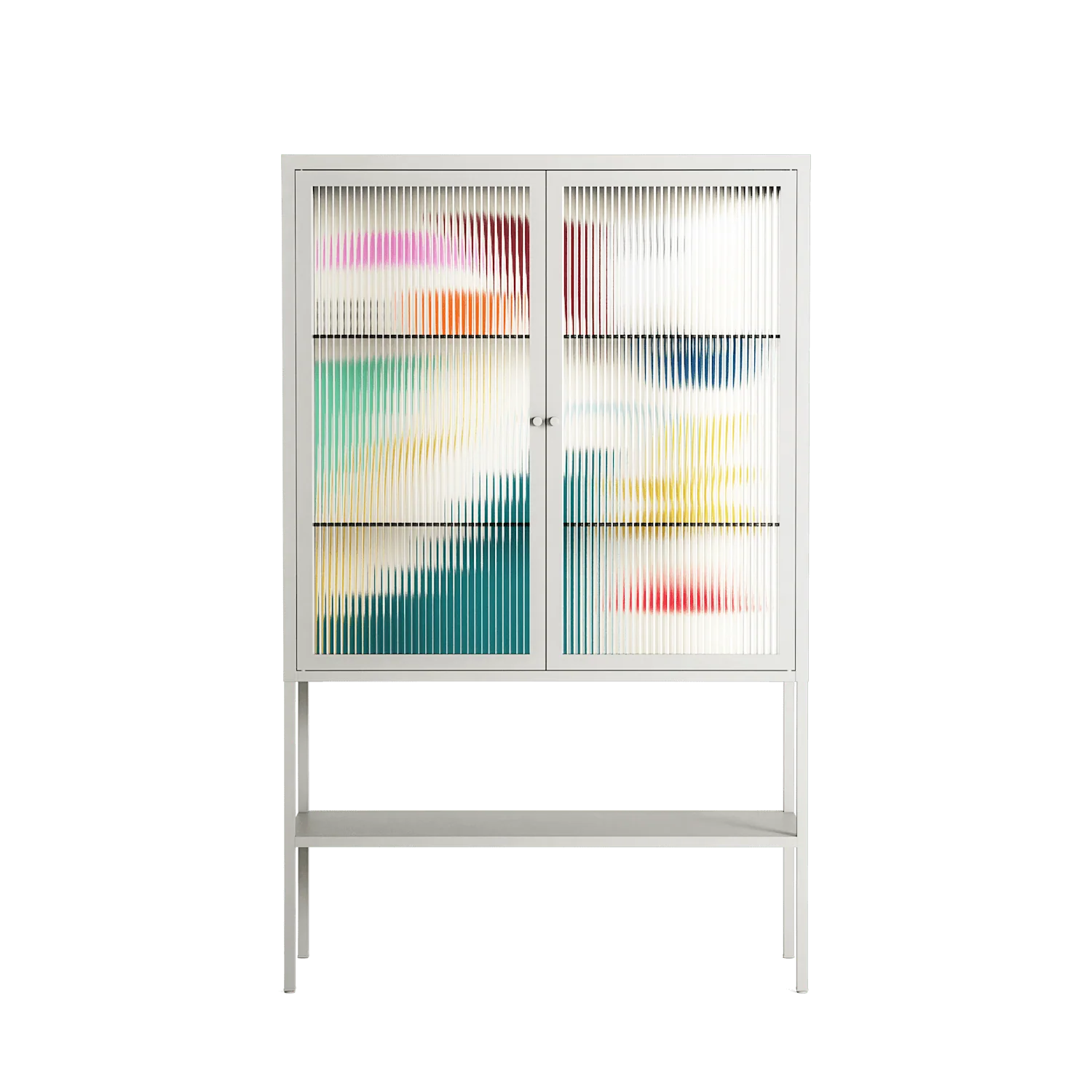 Garden Shapes - Loft Cabinet - Aley Wild - Chalk - Reeded glass