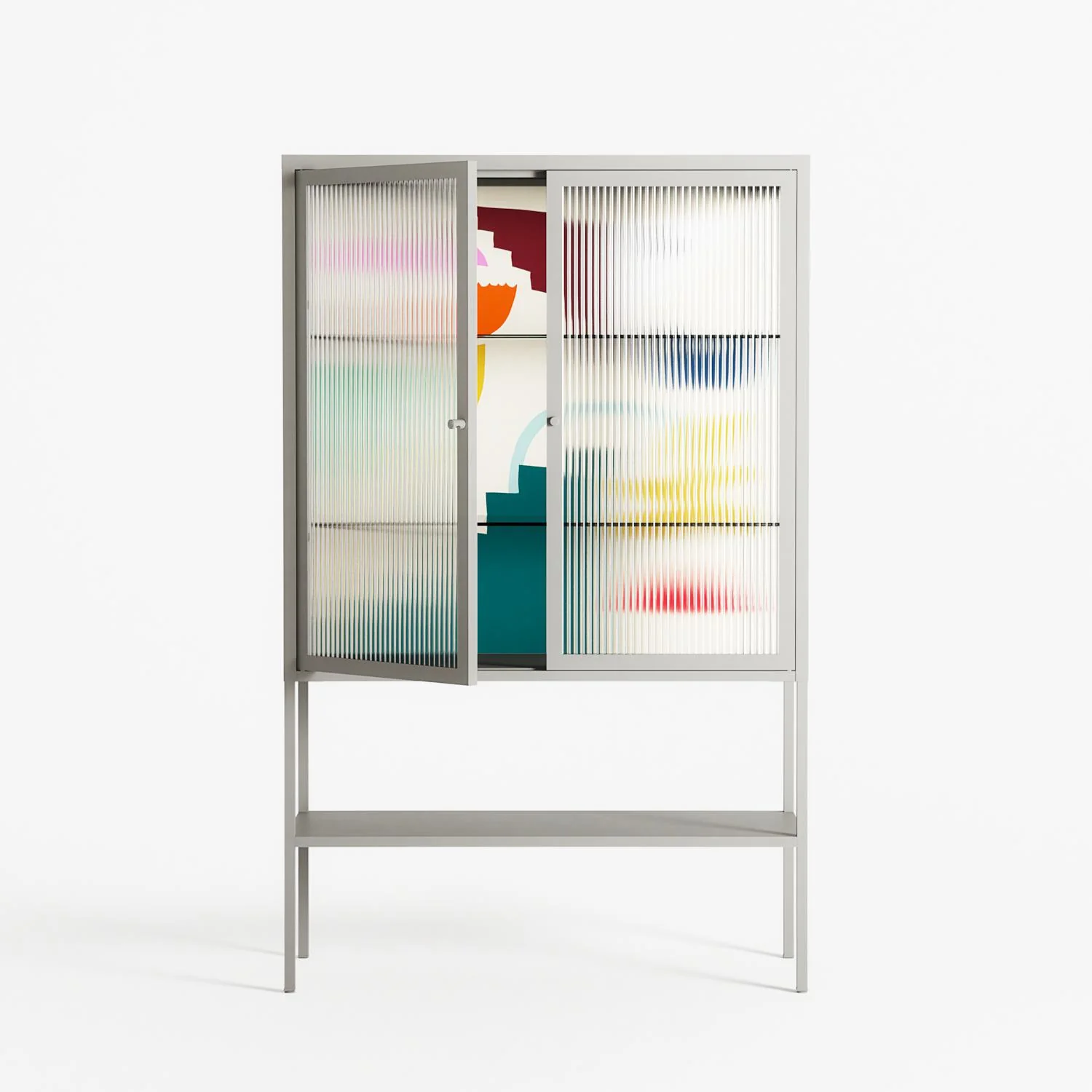 Garden Shapes - Loft Cabinet - Aley Wild - Chalk - Reeded glass - Image 2