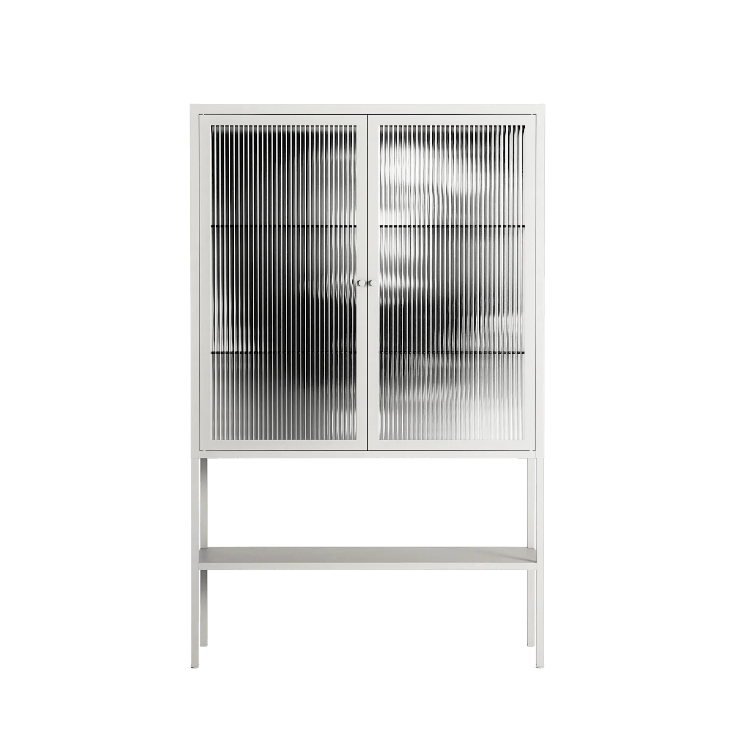 Gel - Loft Cabinet - Nadia Ryder - Chalk - Reeded glass