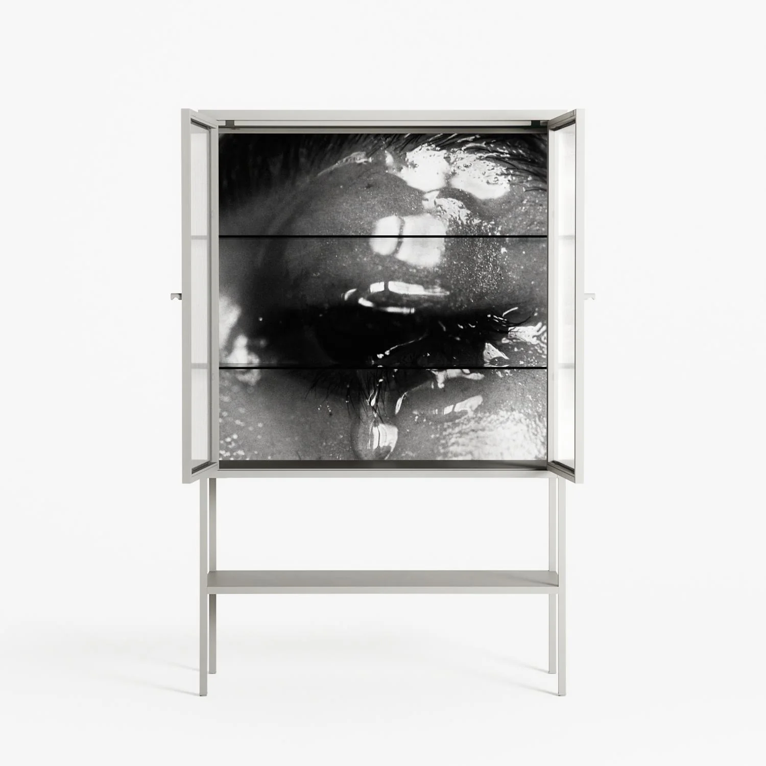 Gel - Loft Cabinet - Nadia Ryder - Chalk - Reeded glass - Image 3