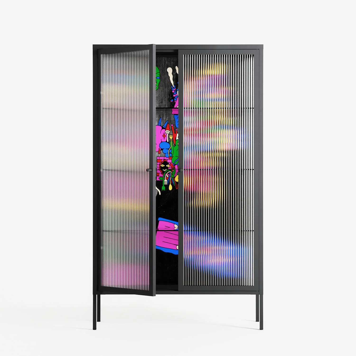 Gentleman - Cabinet - Cezar Berje - Antracite - Reeded glass - Image 2