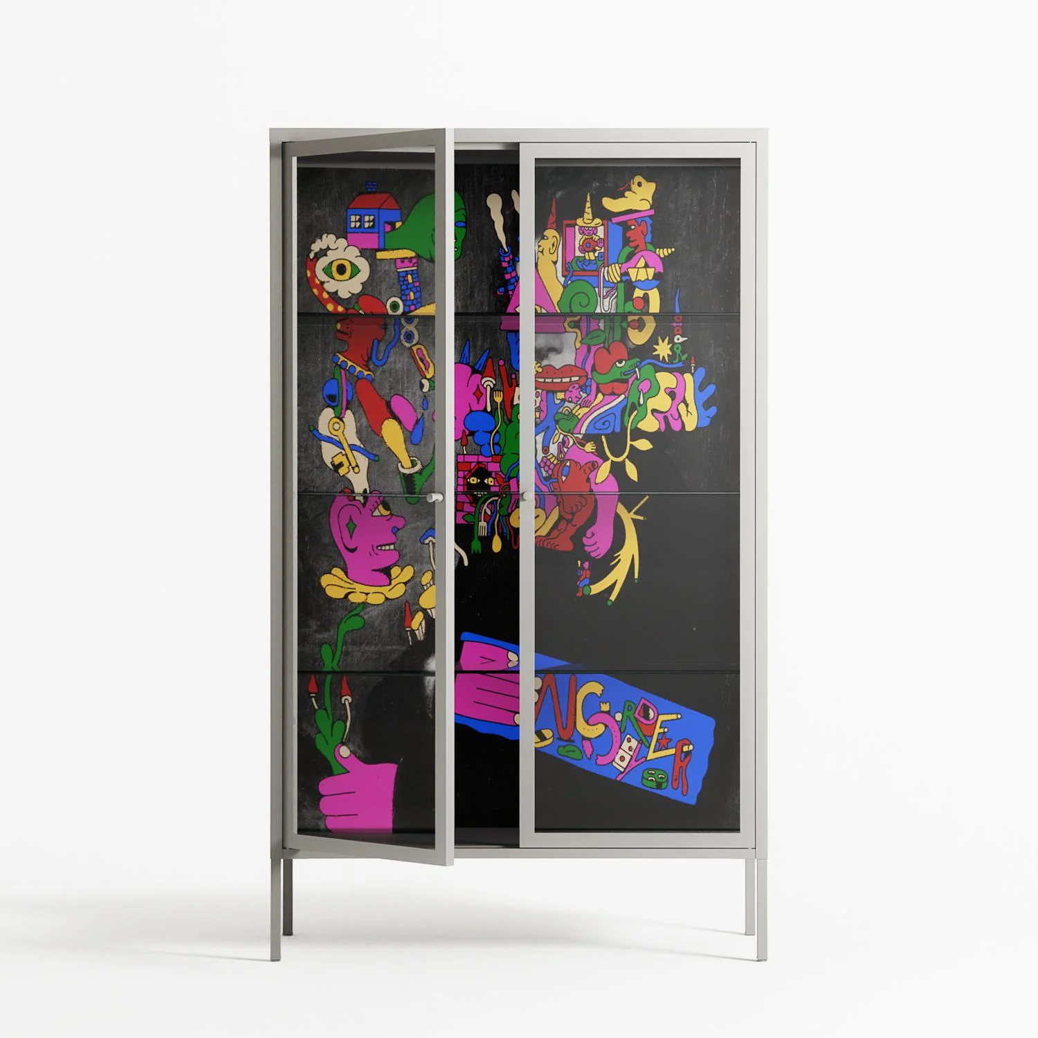 Gentleman - Cabinet - Cezar Berje - Chalk - Clear glass - Image 2