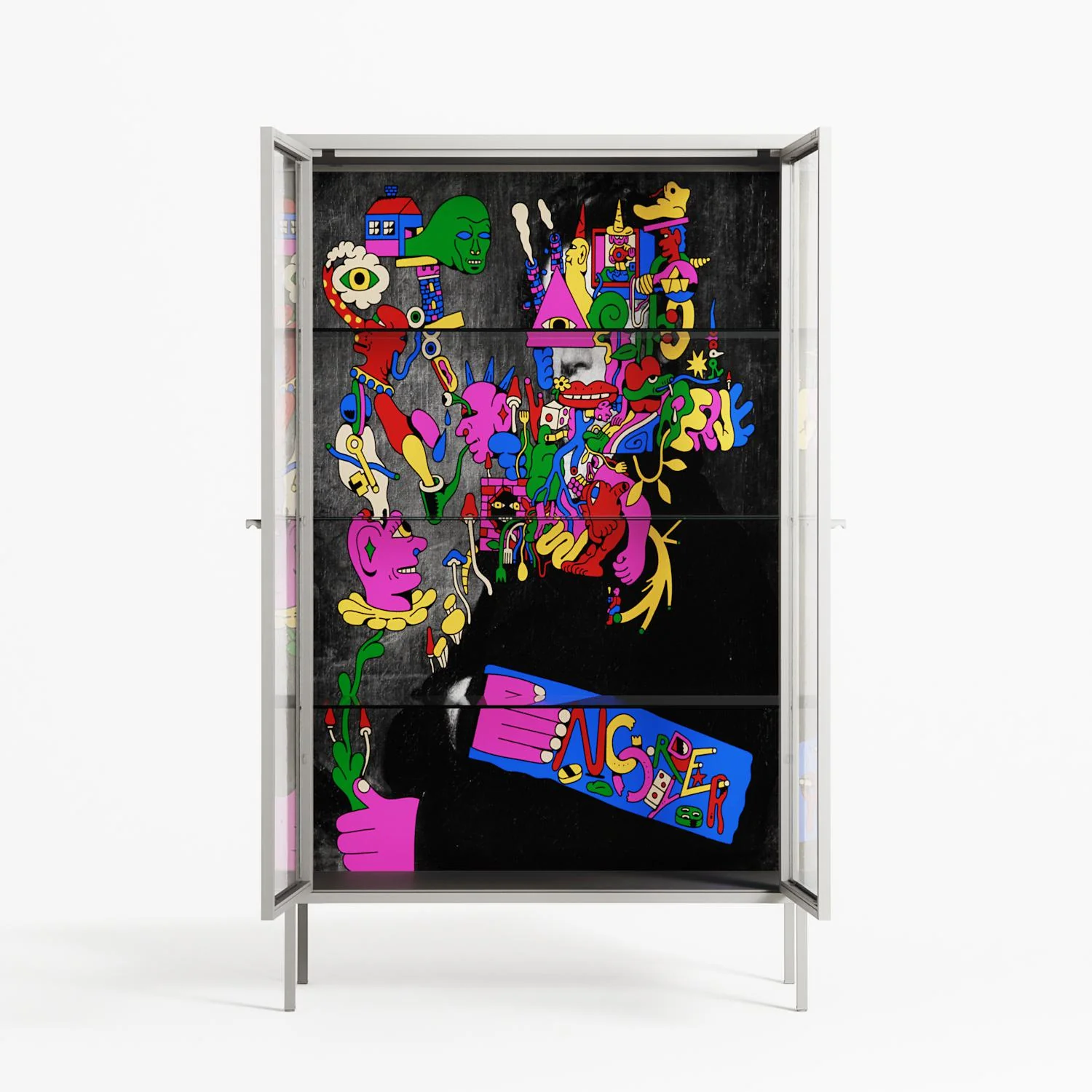 Gentleman - Cabinet - Cezar Berje - Chalk - Clear glass - Image 3