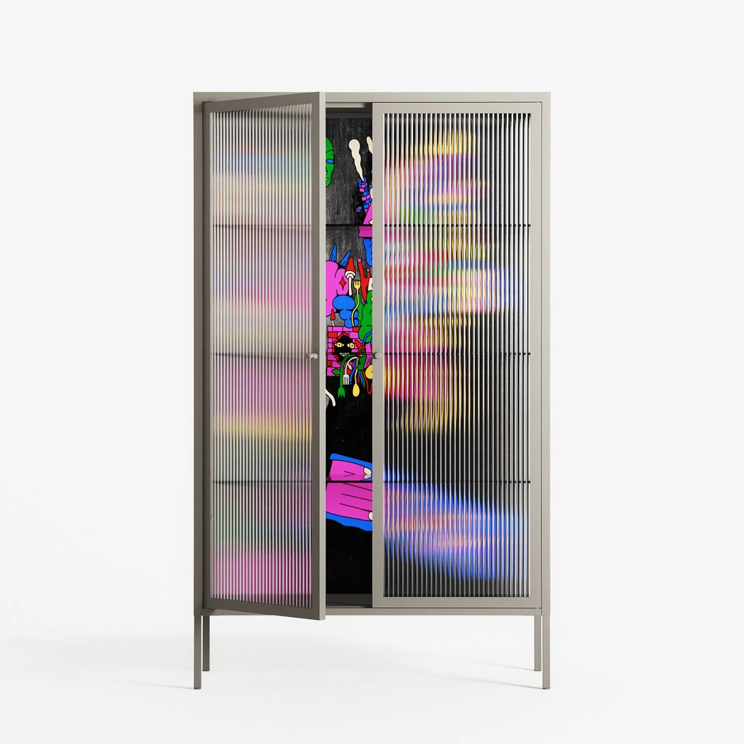 Gentleman - Cabinet - Cezar Berje - Pebble - Reeded glass - Image 2