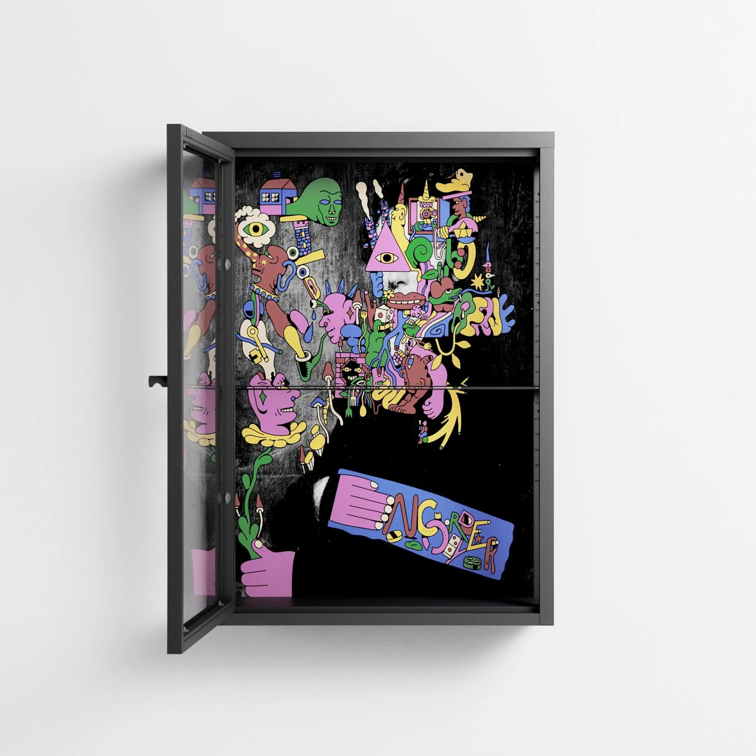 Gentleman - Wall Cabinet - Cezar Berje - Antracite - Clear glass - Image 3