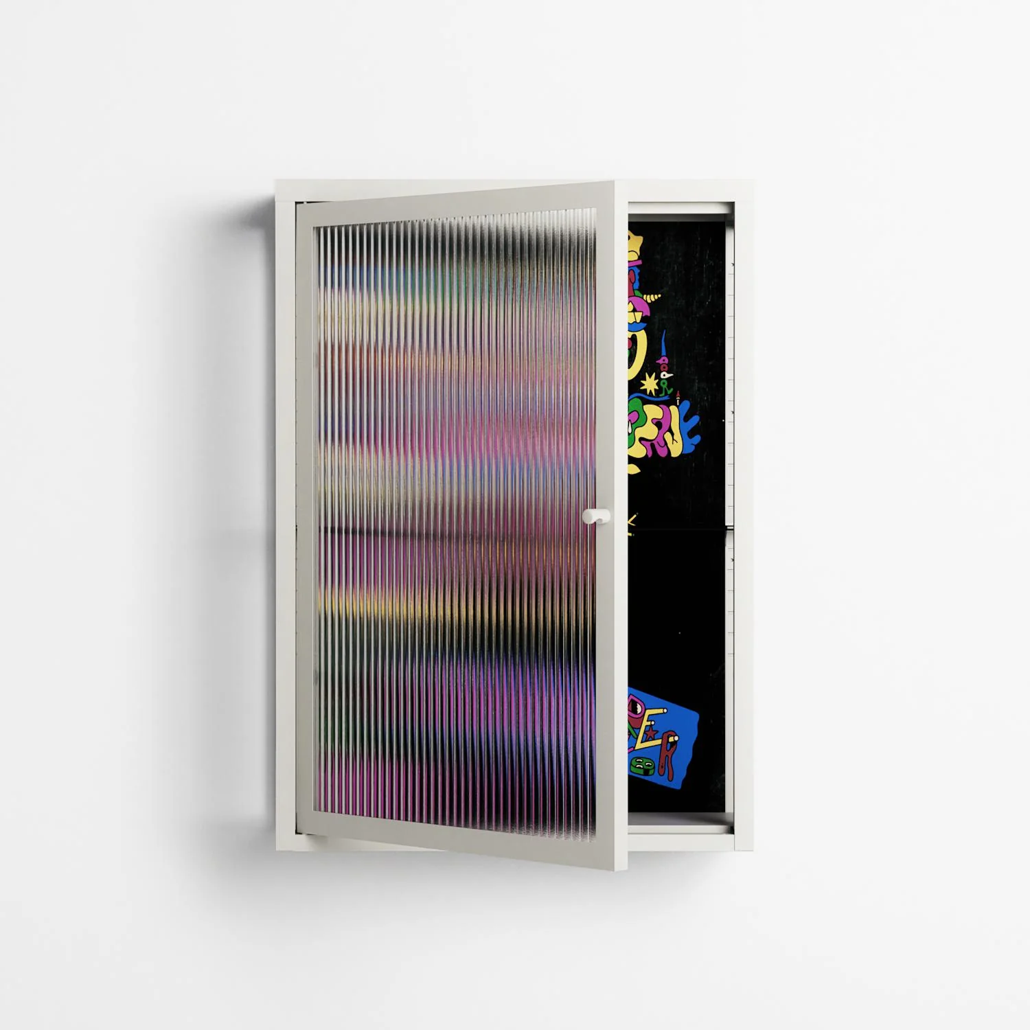 Gentleman - Wall Cabinet - Cezar Berje - Chalk - Reeded glass - Image 2