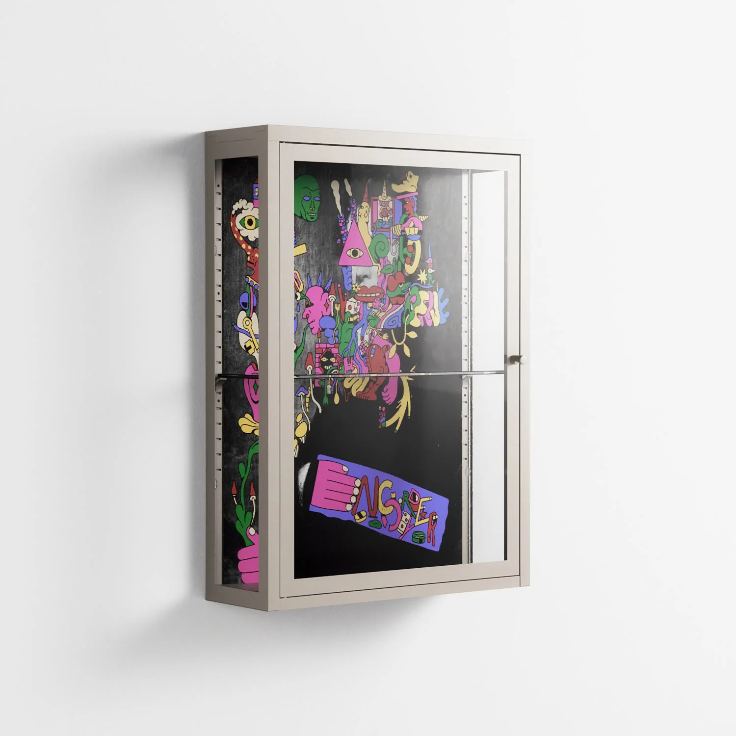 Gentleman - Wall Cabinet - Cezar Berje - Pebble - Clear glass - Image 4