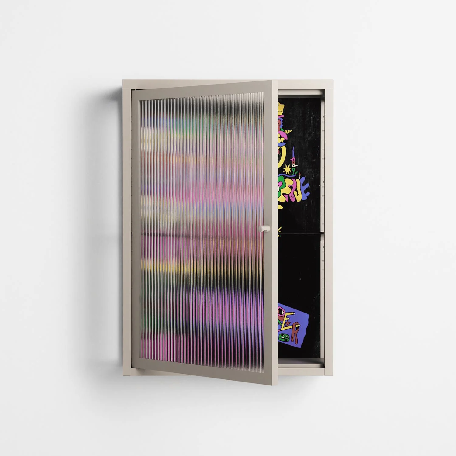 Gentleman - Wall Cabinet - Cezar Berje - Pebble - Reeded glass - Image 2
