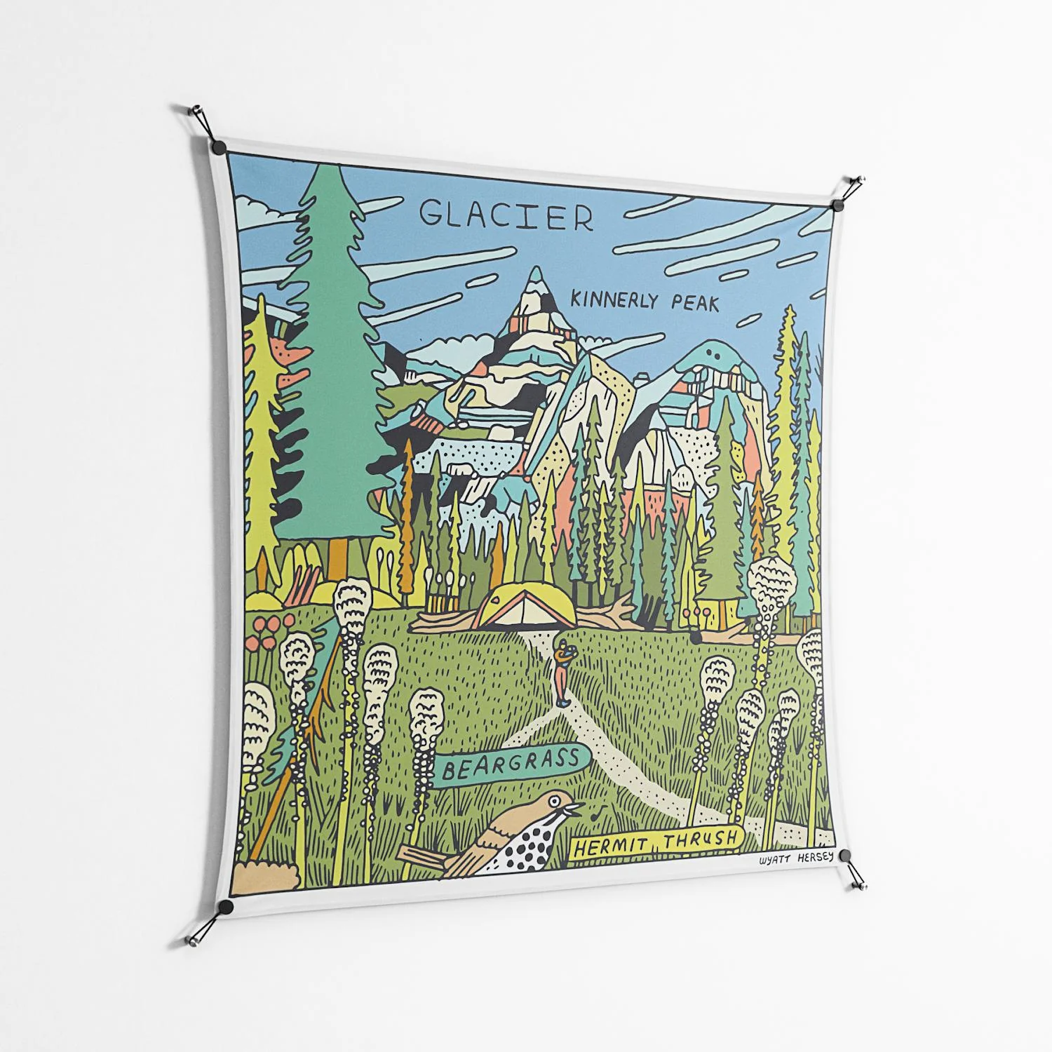 Glacier - Work On Wall - Wyatt Hersey - Black - 140 x 140 cm - Image 2