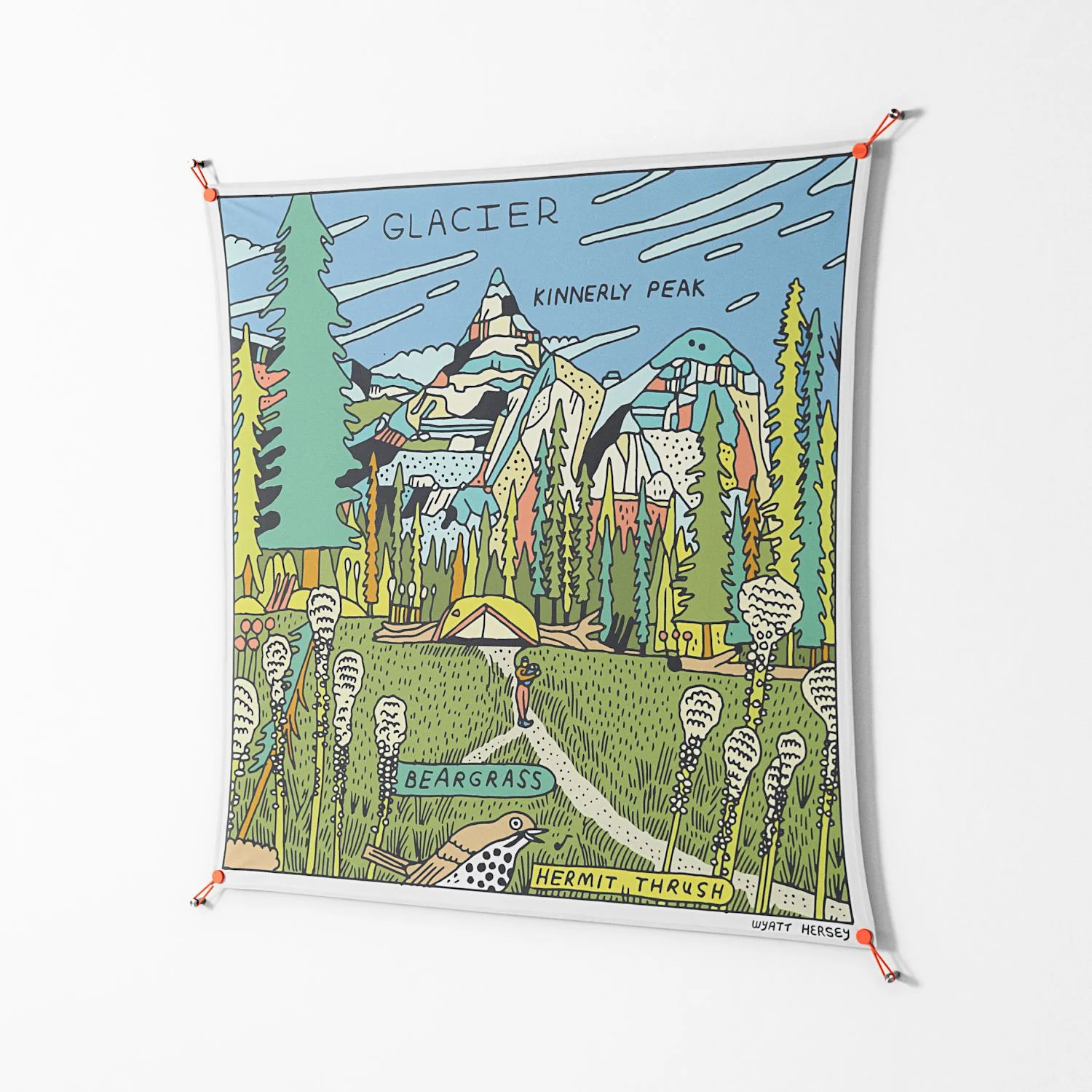 Glacier - Work On Wall - Wyatt Hersey - Orange - 140 x 140 cm - Image 2