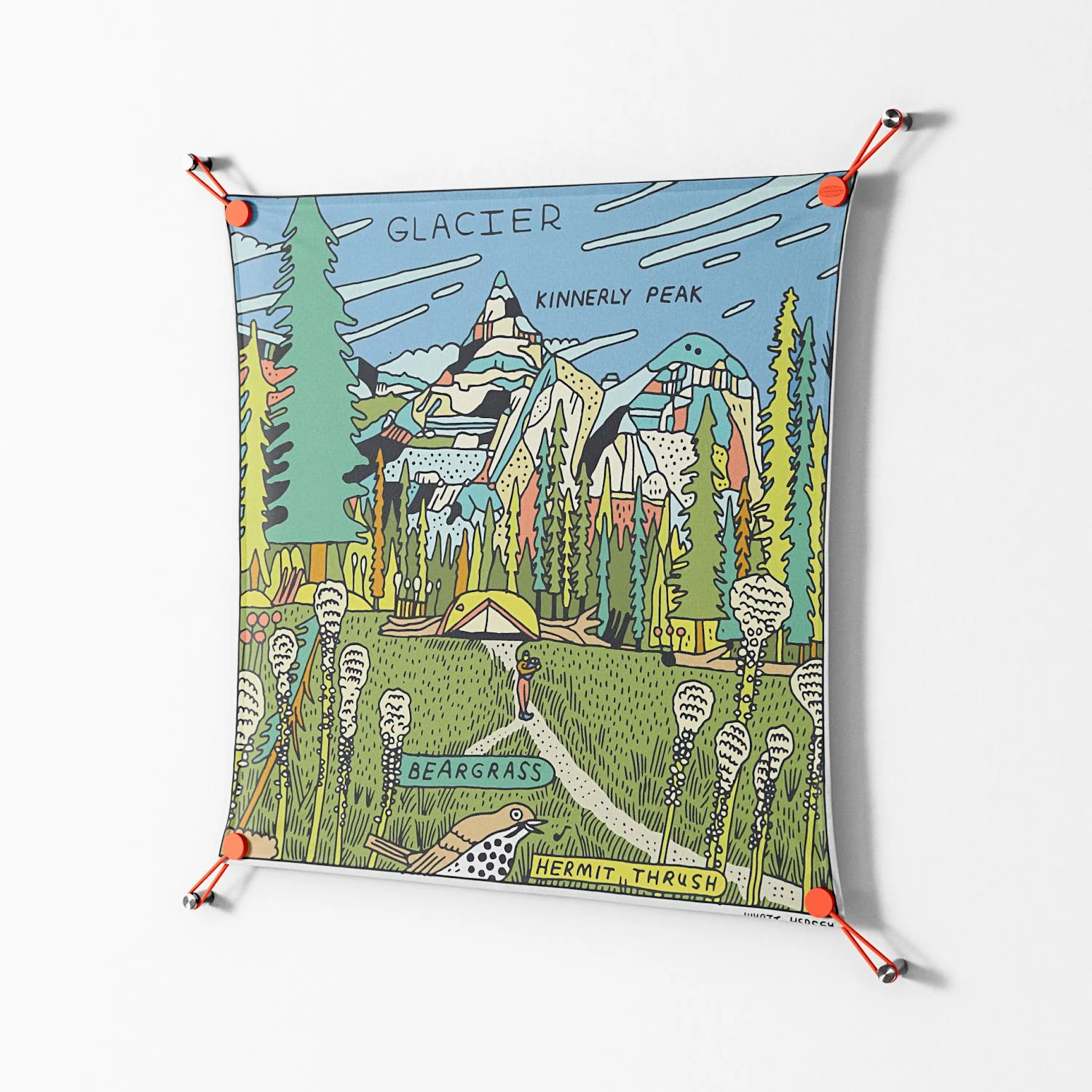 Glacier - Work On Wall - Wyatt Hersey - Orange - 70 x 70 cm - Image 2