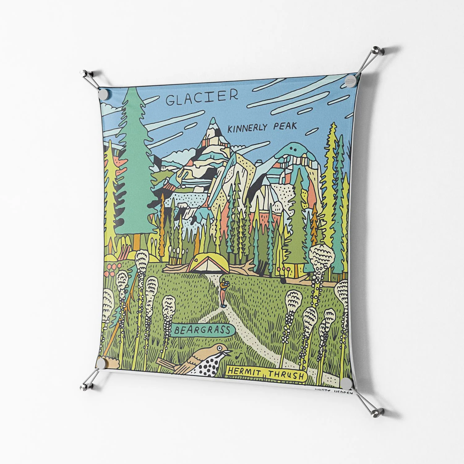Glacier - Work On Wall - Wyatt Hersey - Silver - 70 x 70 cm - Image 2