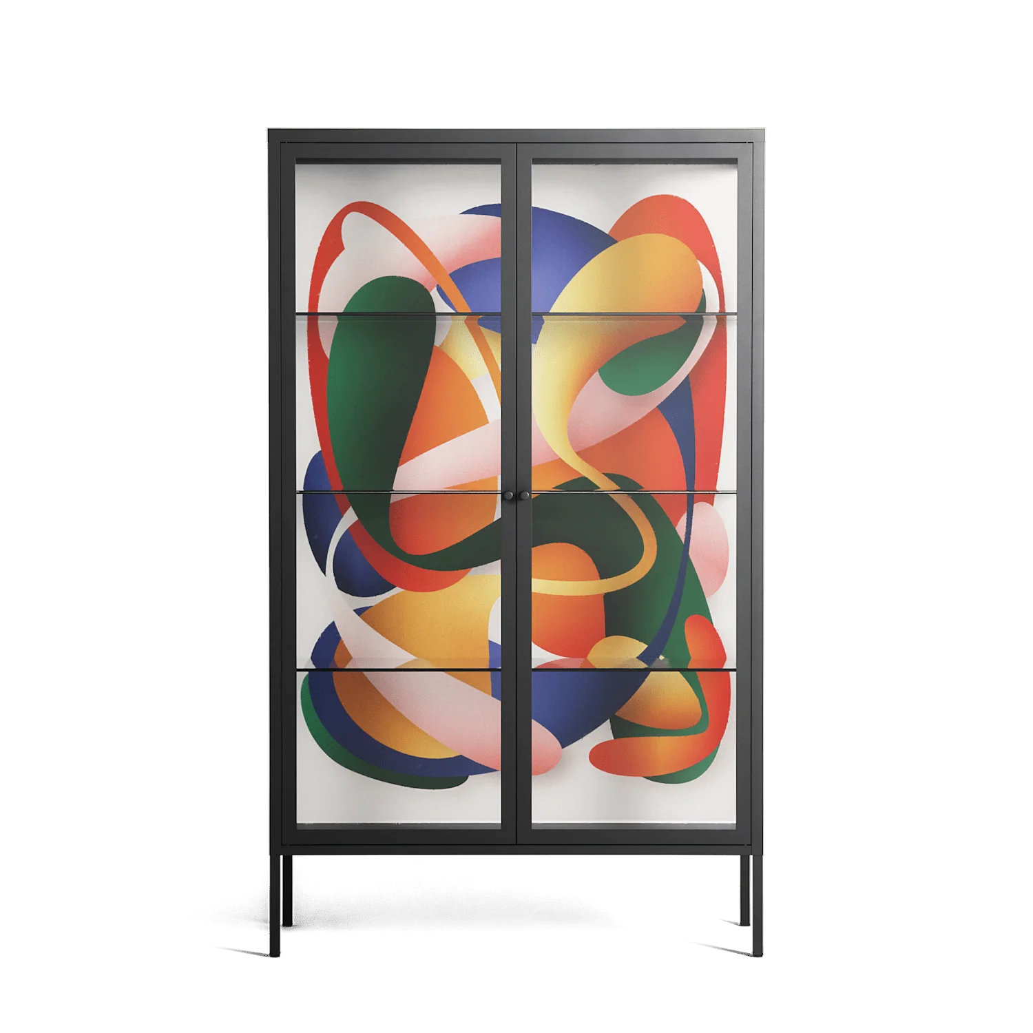 Gloss - Cabinet - Vratislav Pecka - Antracite - Clear glass