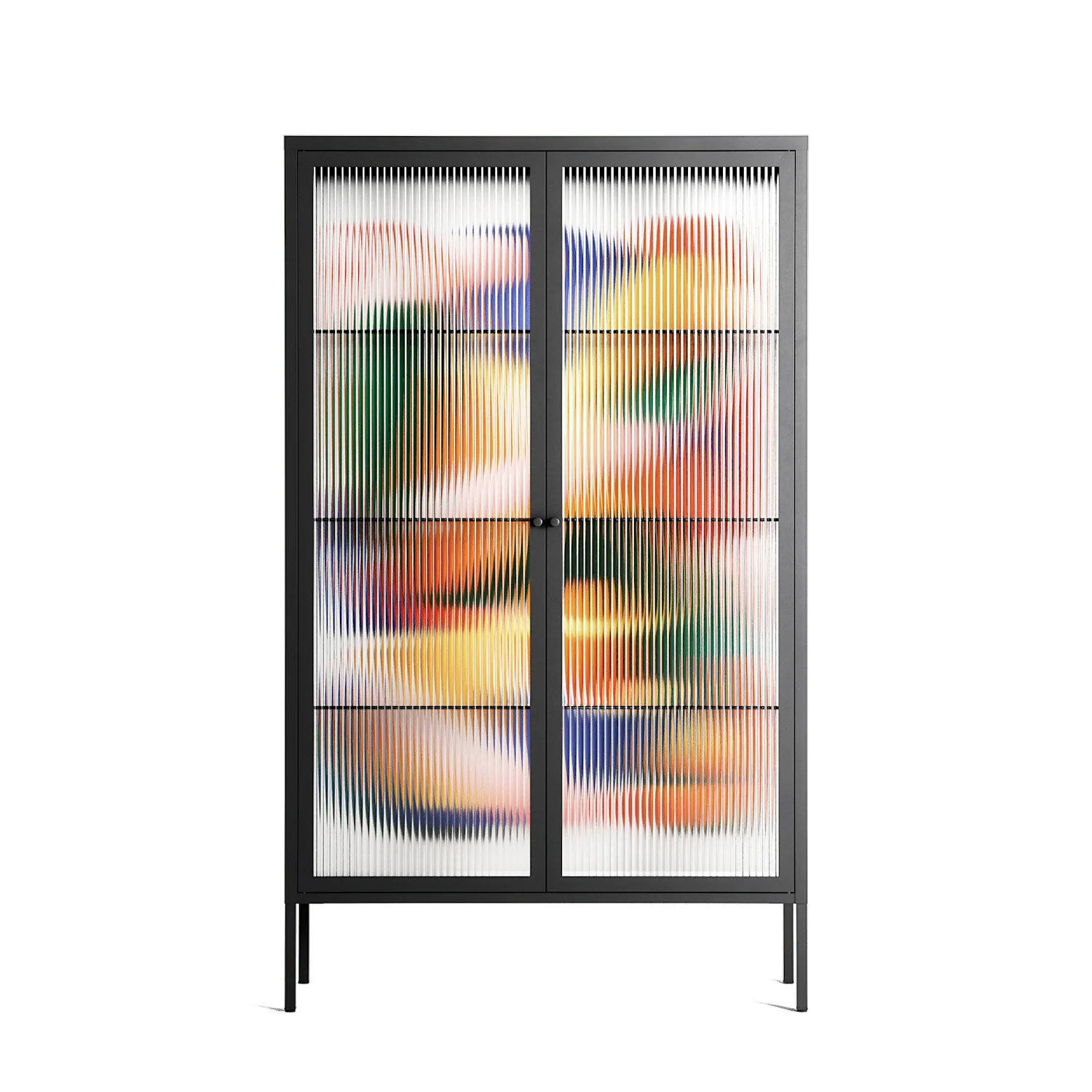 Gloss - Cabinet - Vratislav Pecka - Antracite - Reeded glass